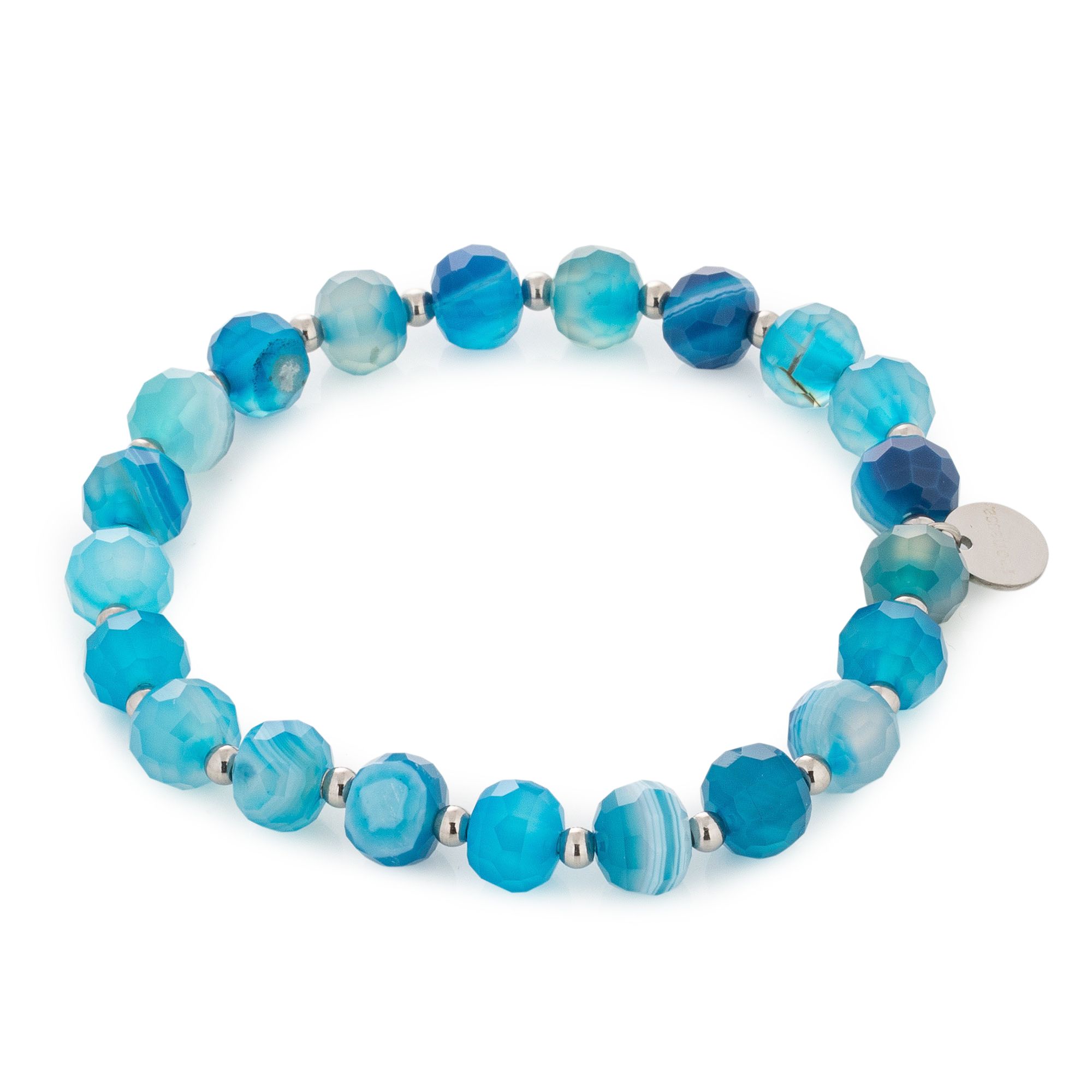 MONESSA Armband Edelsteine flexibel Edelstahl