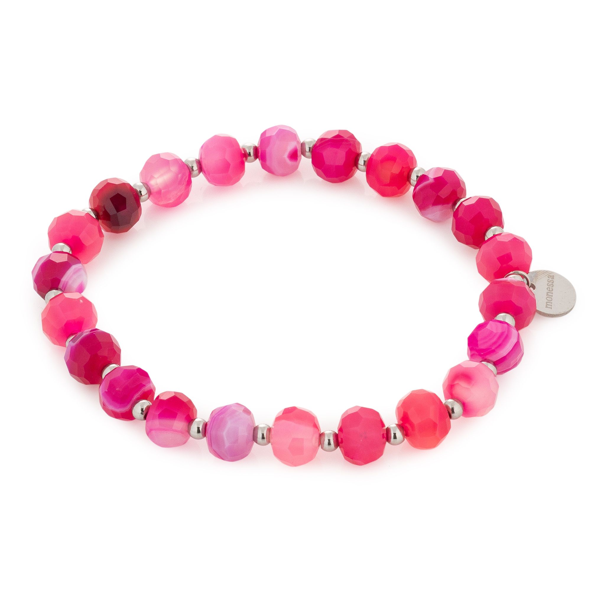 MONESSA Armband Edelsteine flexibel Edelstahl