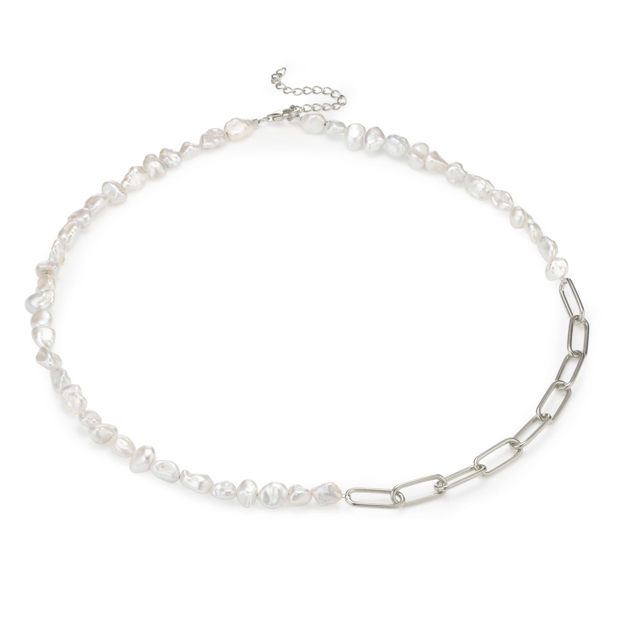 PERLEA Collier Süßwasserzucht- perlen 5-6mm Silber 925