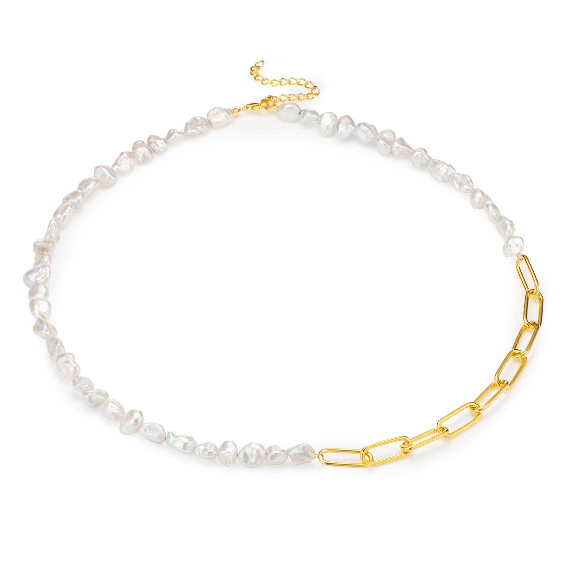 PERLEA Collier Süßwasserzucht- perlen 5-6mm Silber 925