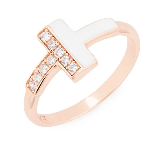 DIAMONIQUE® Ring = 0,09ct Brillantschliff Silber rosévergoldet