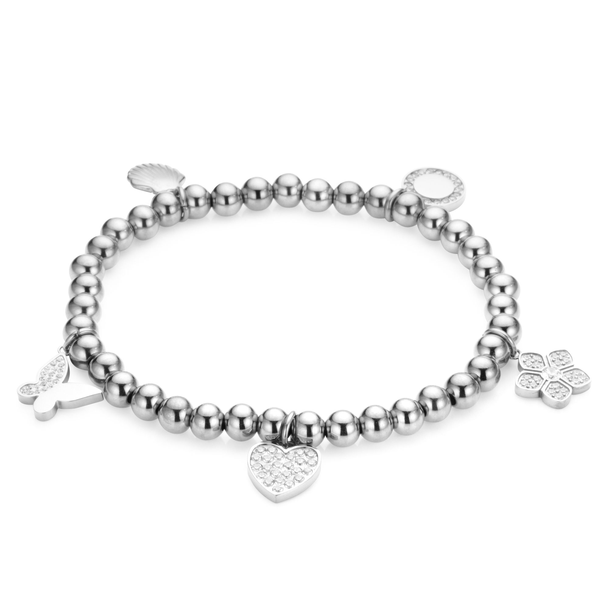STEFFEN SCHRAUT Charm-Armband flexibel Zirkonia Edelstahl