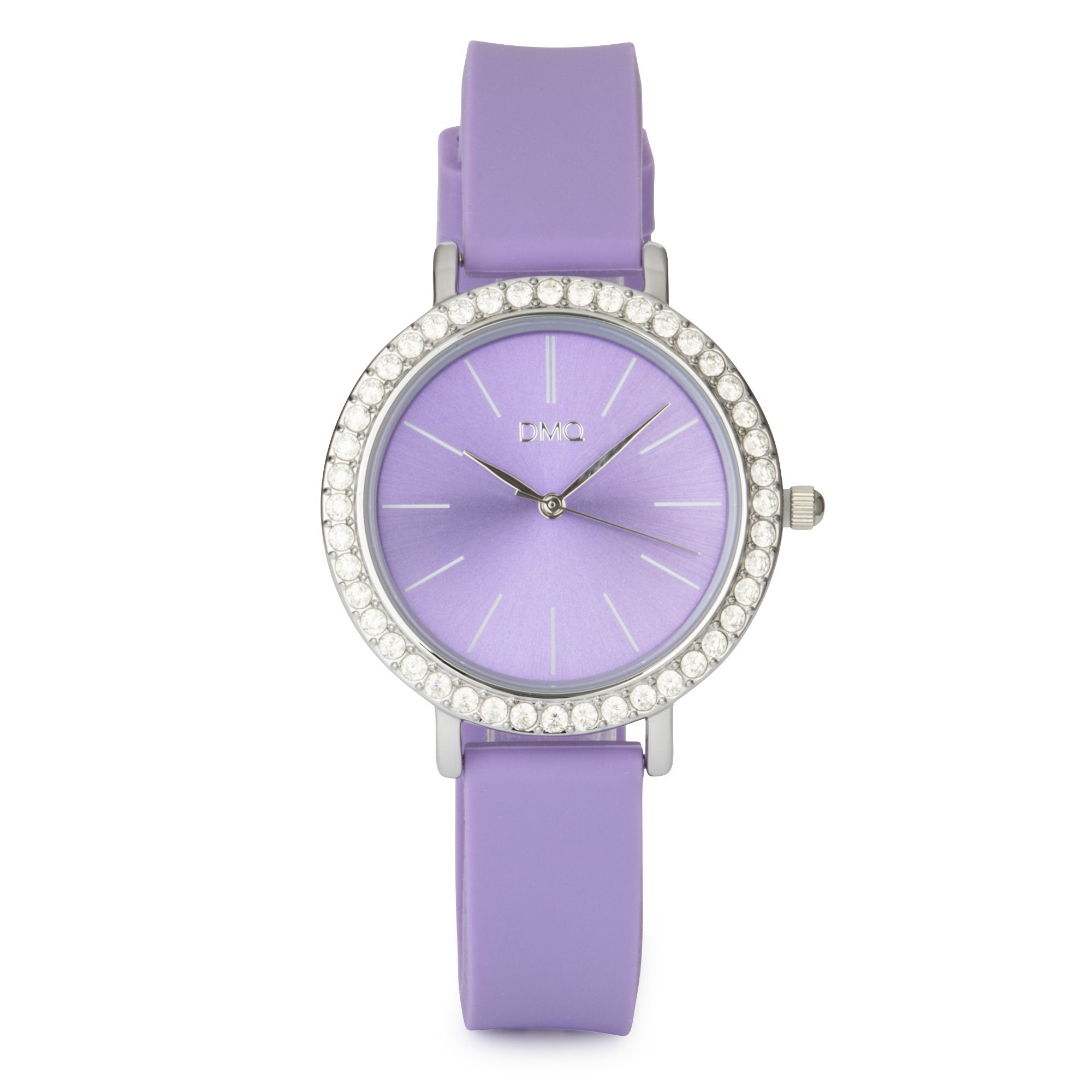 DIAMONIQUE® Damenuhr Quarzwerk = 0,90ct Silikonband