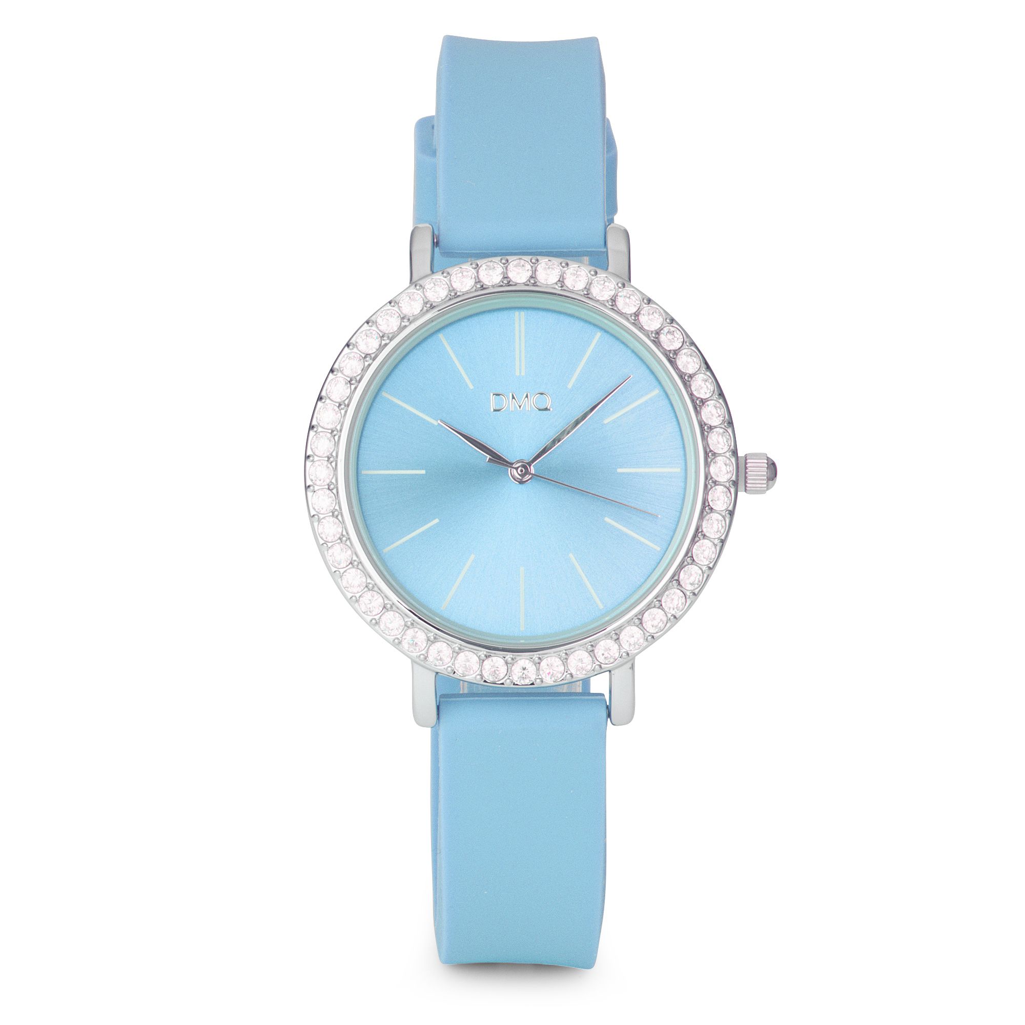 DIAMONIQUE® Damenuhr Quarzwerk = 0,90ct Silikonband
