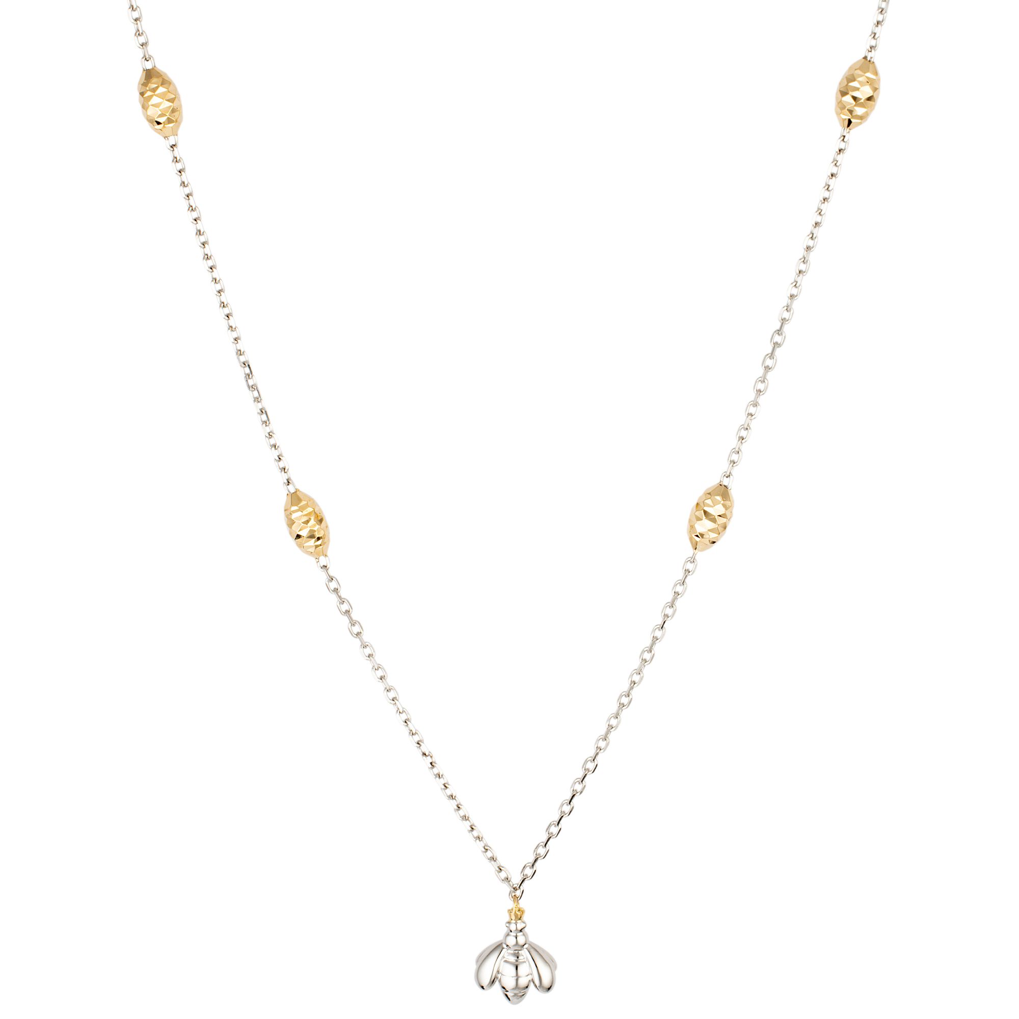 PLATINITY Bienencollier Länge ca. 50cm mind. 5,0g Platin 950/Gold 750