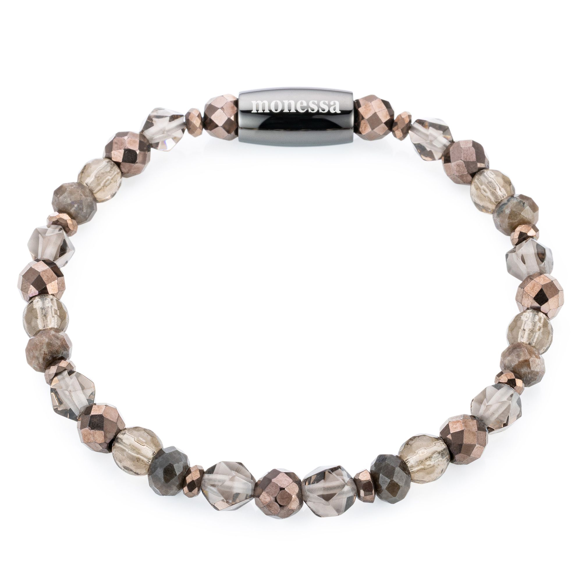 MONESSA Armband Edelsteine Magnetverschluss Edelstahl