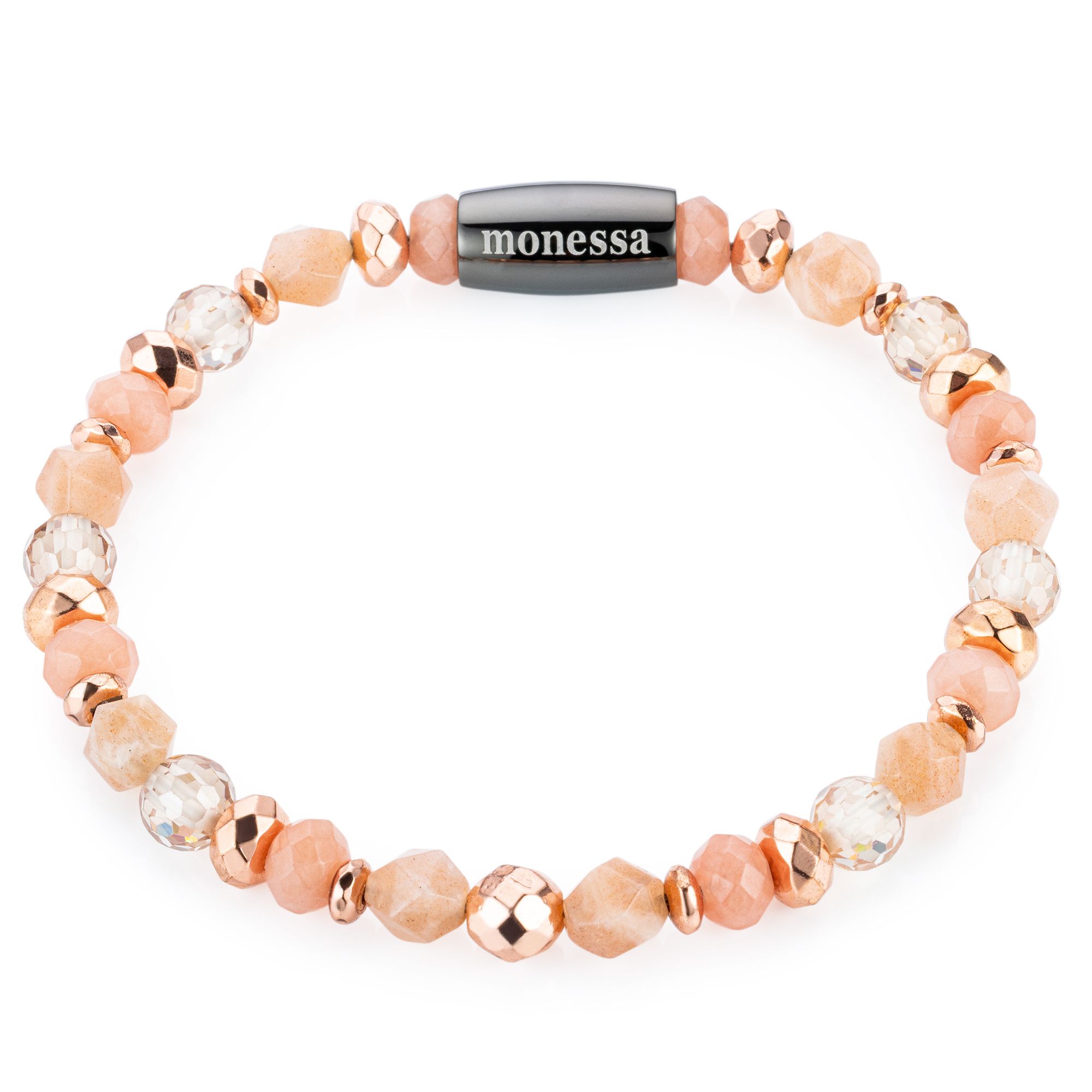 MONESSA Armband Edelsteine Magnetverschluss Edelstahl
