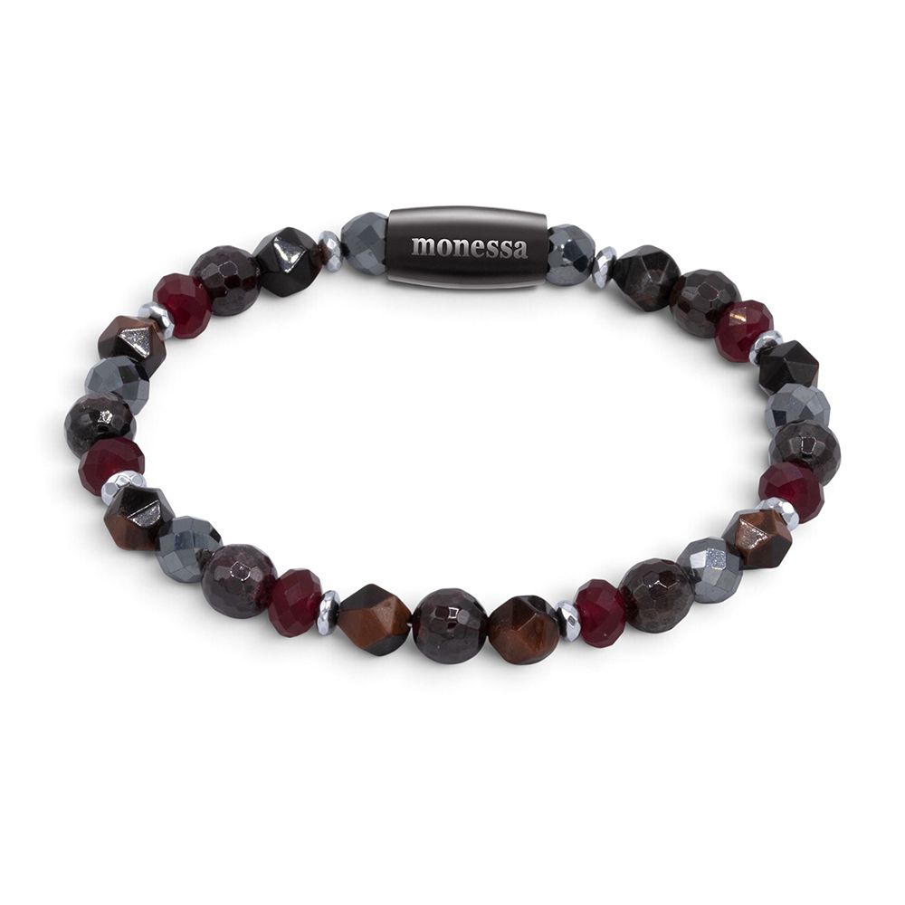MONESSA Armband Edelsteine Magnetverschluss Edelstahl