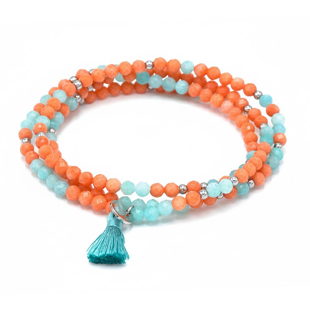 MONESSA Armband Edelsteine flexibel mit Quaste