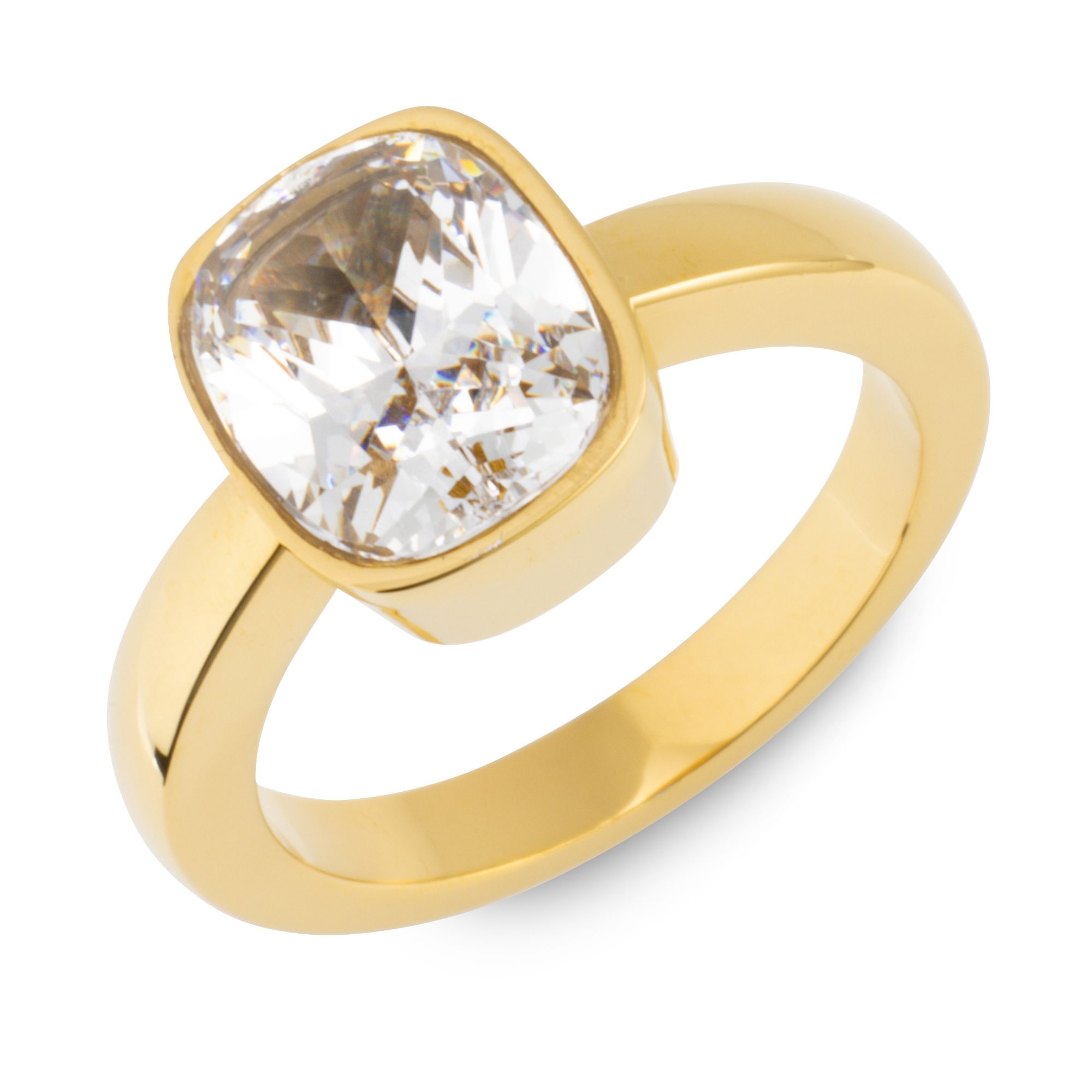 DIAMONIQUE® Ring ca. = 4,00ct Kissenschliff Edelstahl