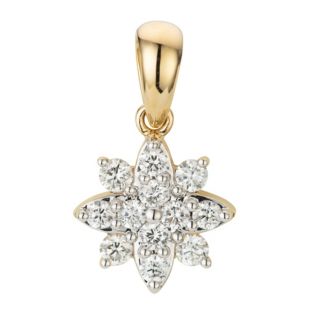 CANADIAN DIAMONDS Blüten-Anhänger 12 Brillanten zus. ca. 0,35ct Gold 585