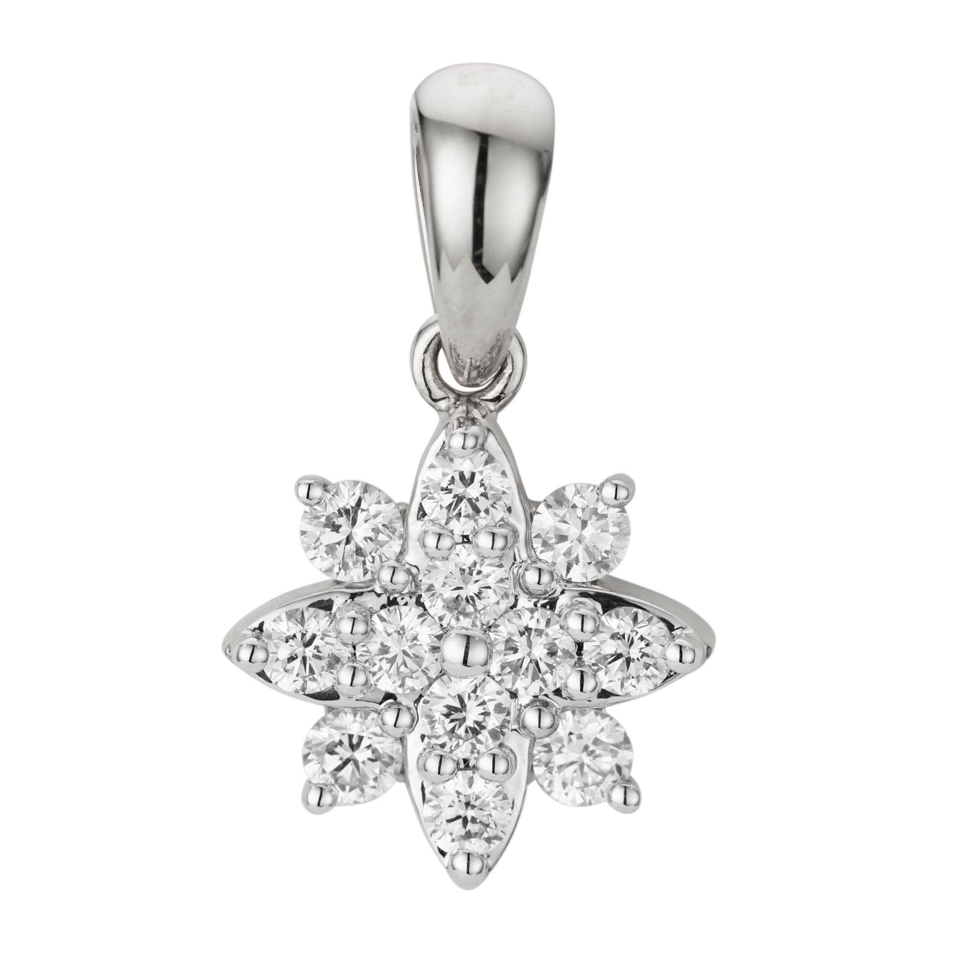 CANADIAN DIAMONDS Blüten-Anhänger 12 Brillanten zus. ca. 0,35ct Gold 585