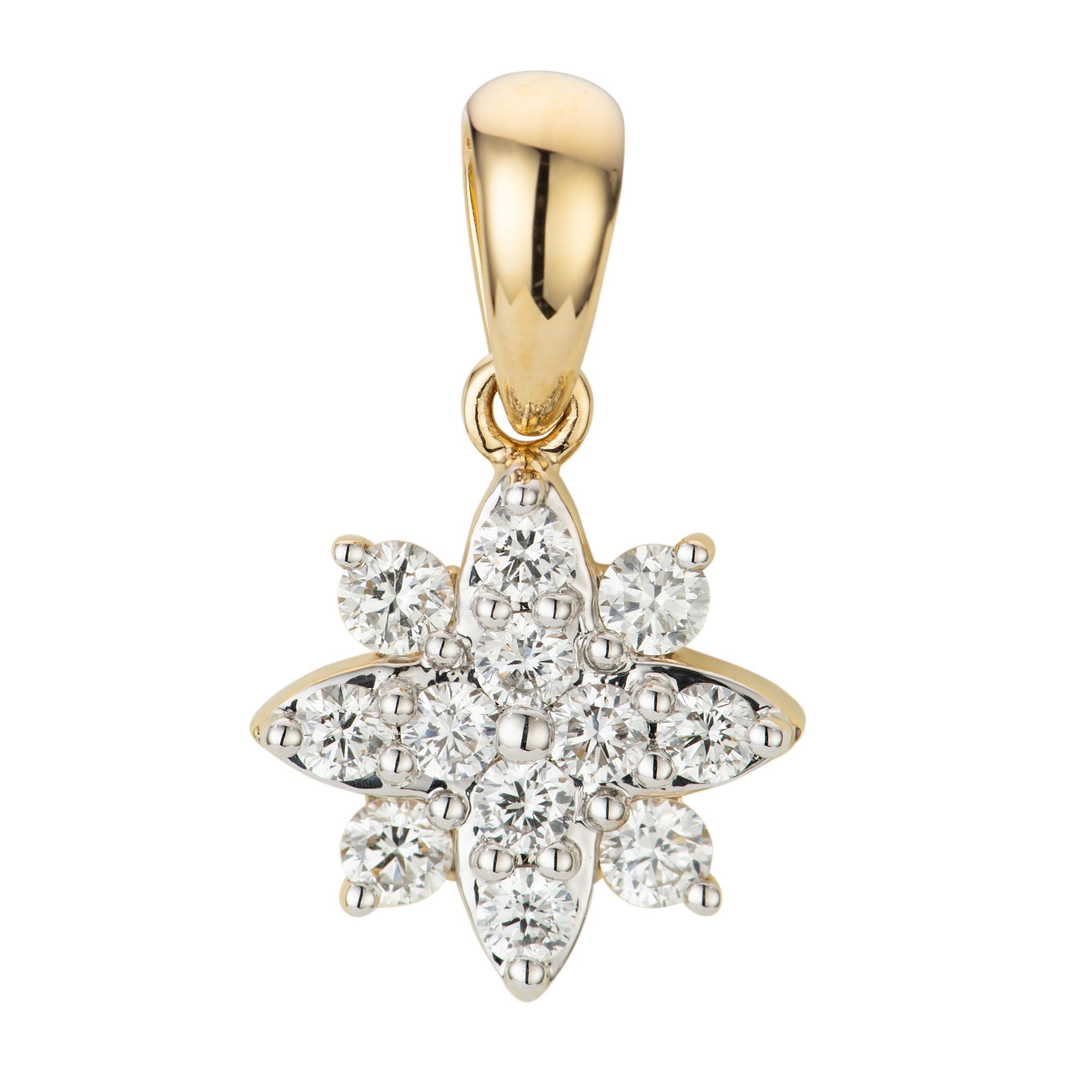 CANADIAN DIAMONDS Blüten-Anhänger 12 Brillanten zus. ca. 0,35ct Gold 585