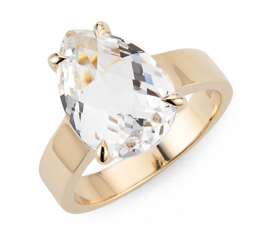 ROYELLE Bergkristall Ring zus. ca. 6,50ct Silber vergoldet