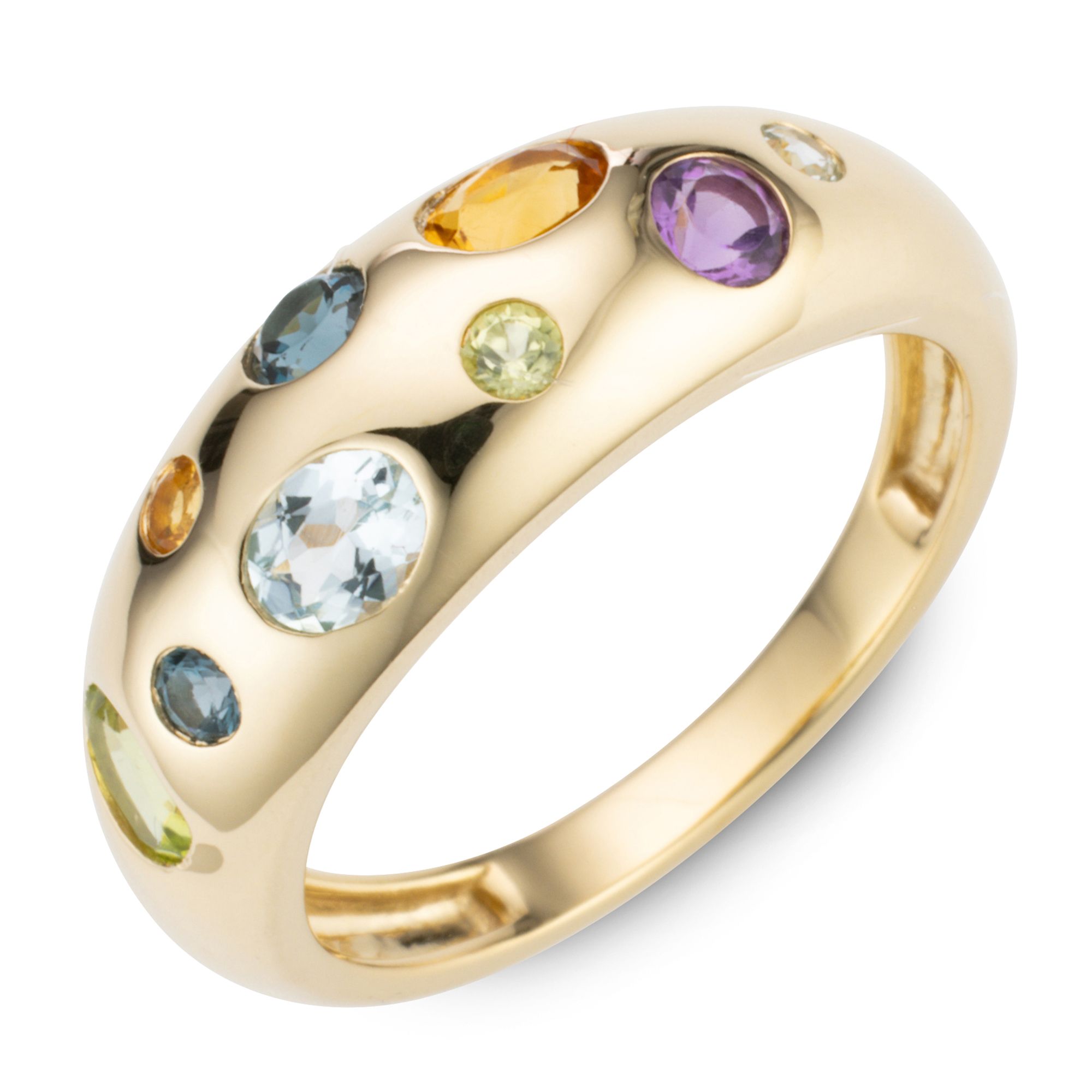 GOLDSCHMUCK FÜR MICH Ring 9 Edelsteine zus. ca. 0,79ct Gold 585
