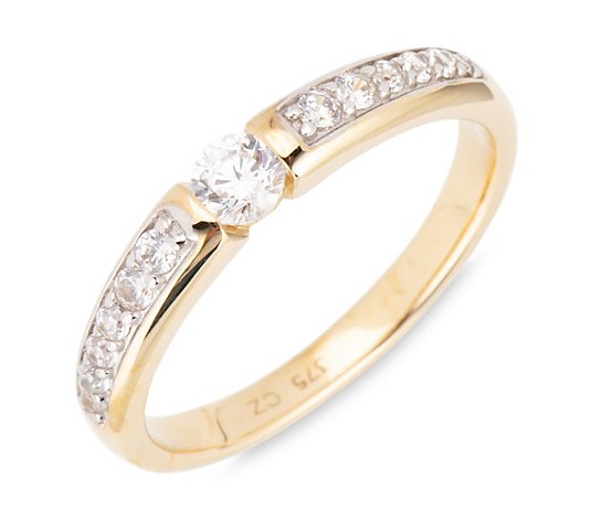 DIAMONIQUE® Ring = 0,36ct Brillantschliff Gold 375