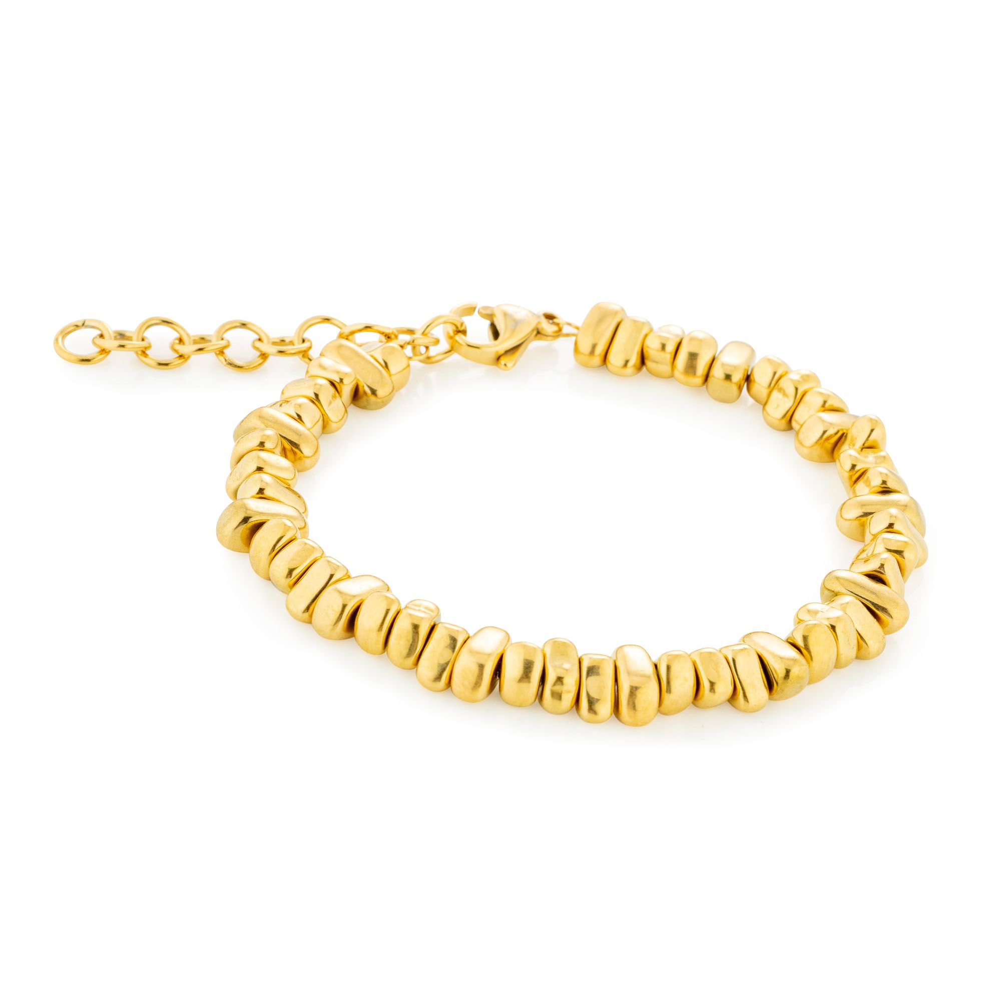 STEFFEN SCHRAUT Nugget-Armband 17+4cm poliert Edelstahl