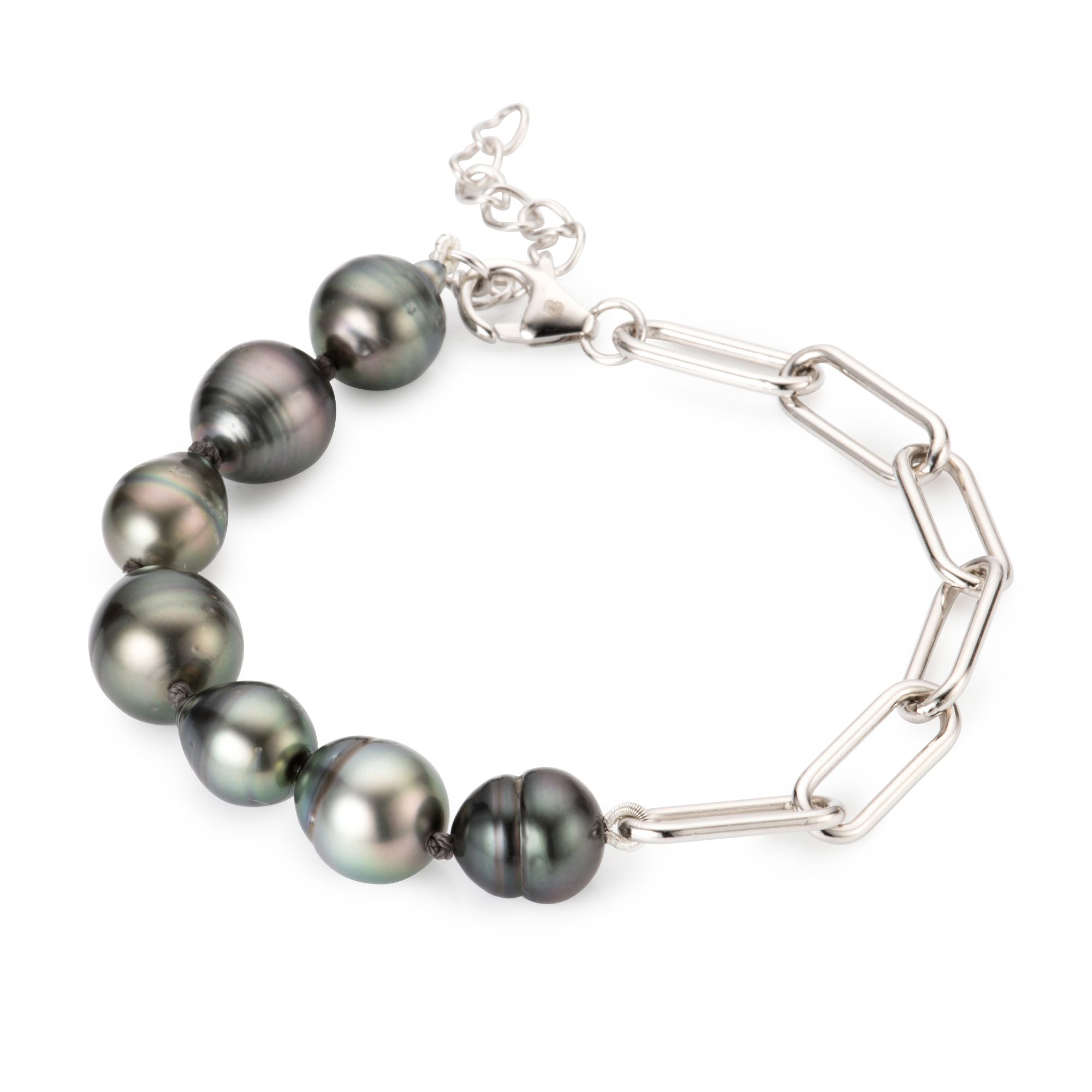 PERLEA Armband Tahitizucht- perlen 8-10mm Silber rhodiniert