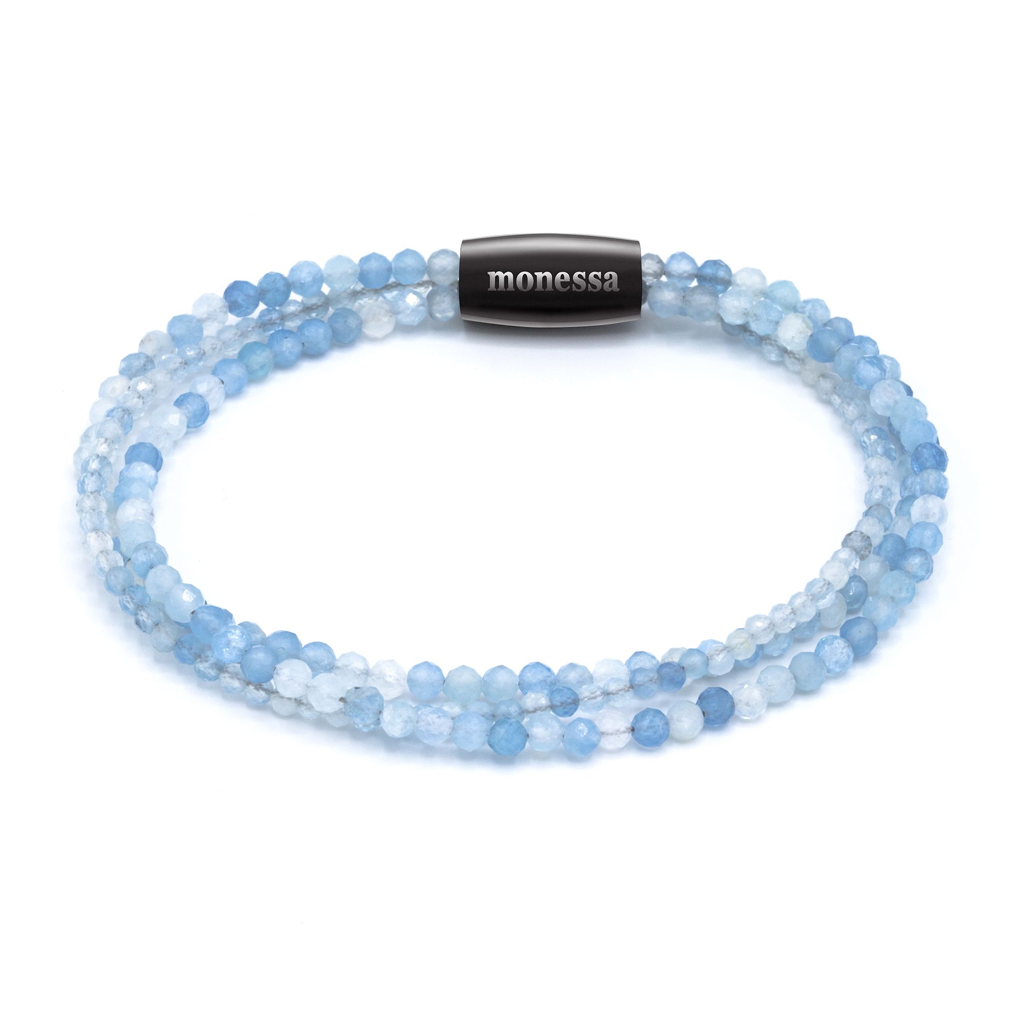 MONESSA Armband 3-Strang Edelsteine/facettiert Magnetverschluss