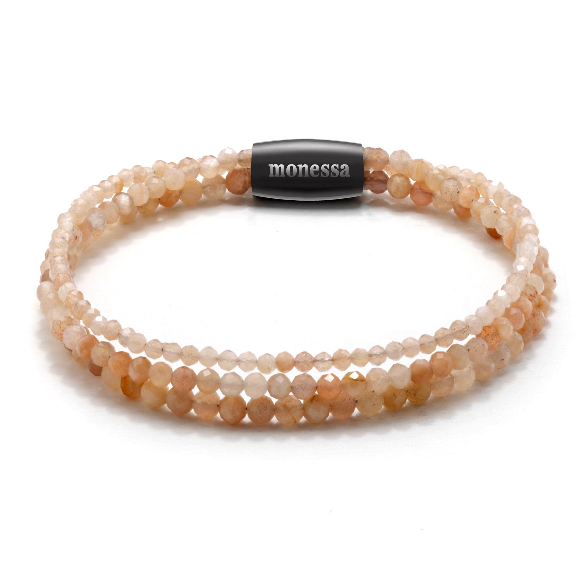 MONESSA Armband 3-Strang Edelsteine/facettiert Magnetverschluss