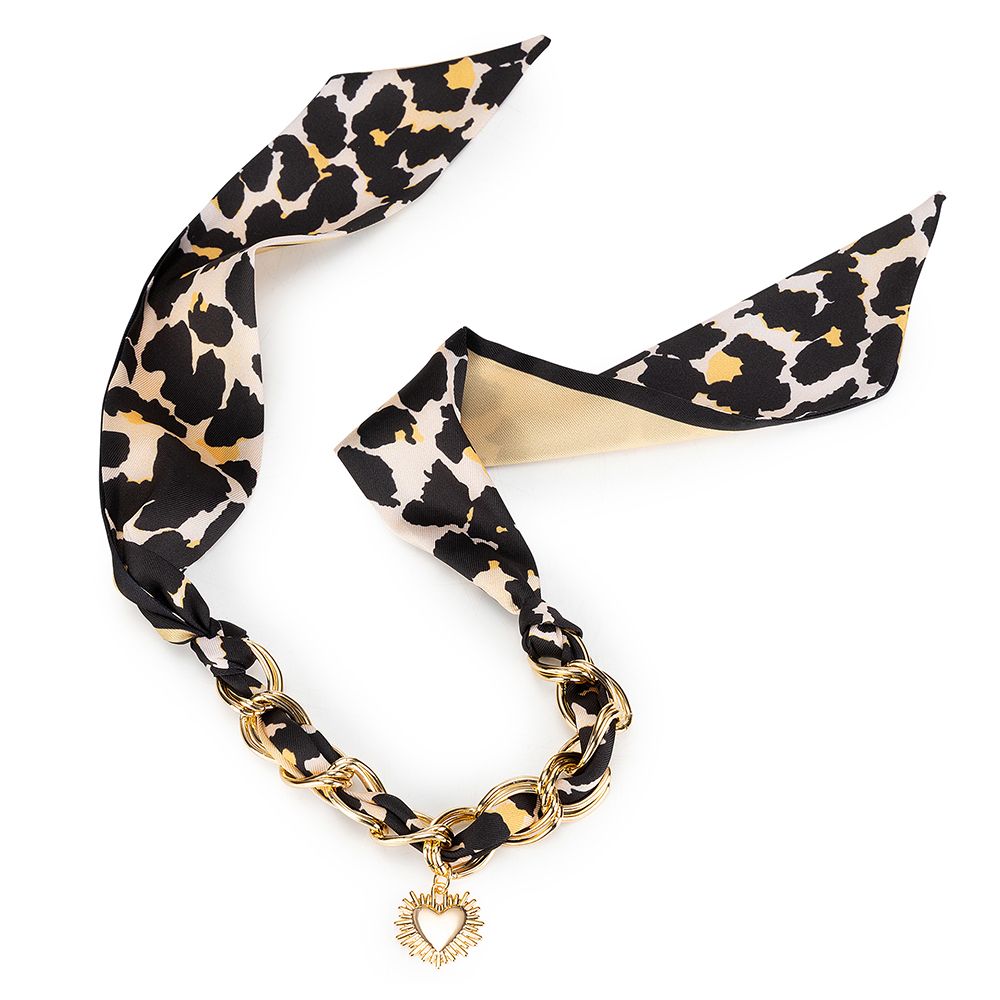 STEFFEN SCHRAUT Schal-Collier mit Herz-Anhänger Satin Modeschmuck