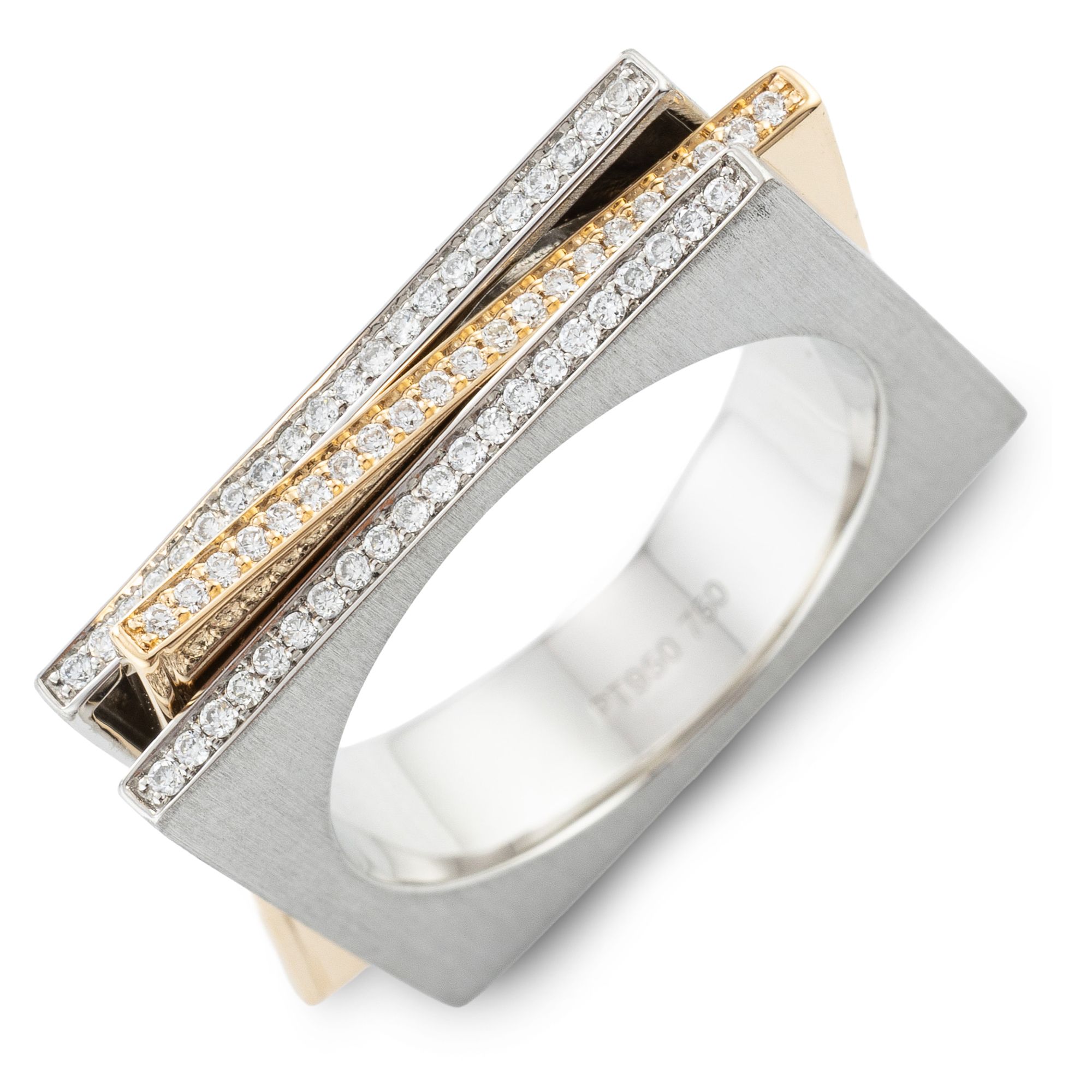 PLATINITY Design-Drehring 63 Brillanten zus. ca. 0,20ct Platin 950/ Gold 750