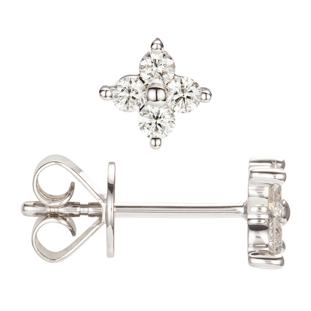 PLATINITY Ohrstecker 8 Brillanten zus. ca. 0,40ct Platin 950