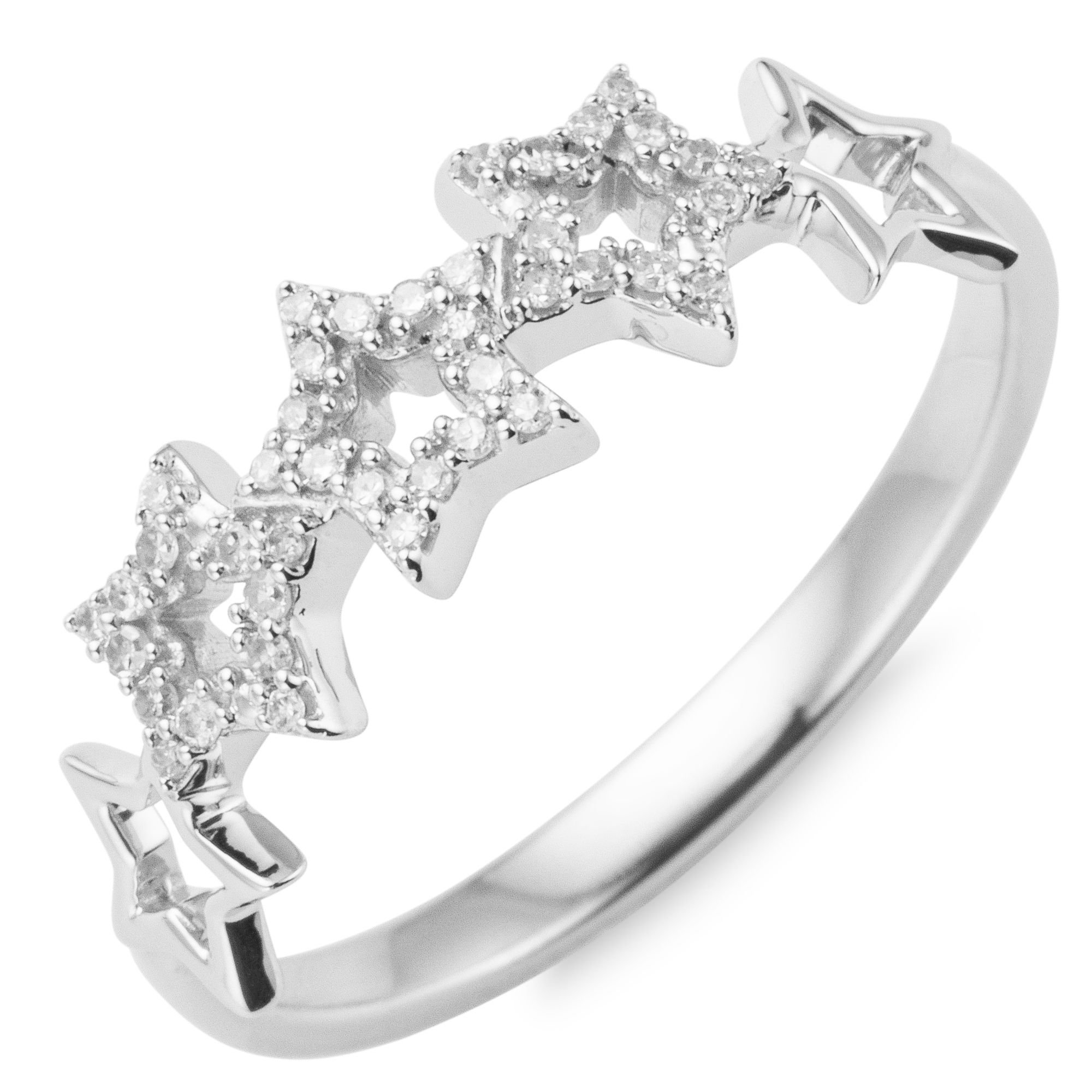 DIAMOUR Ring 41 Diamanten zus. ca. 0,10ct Silber 925