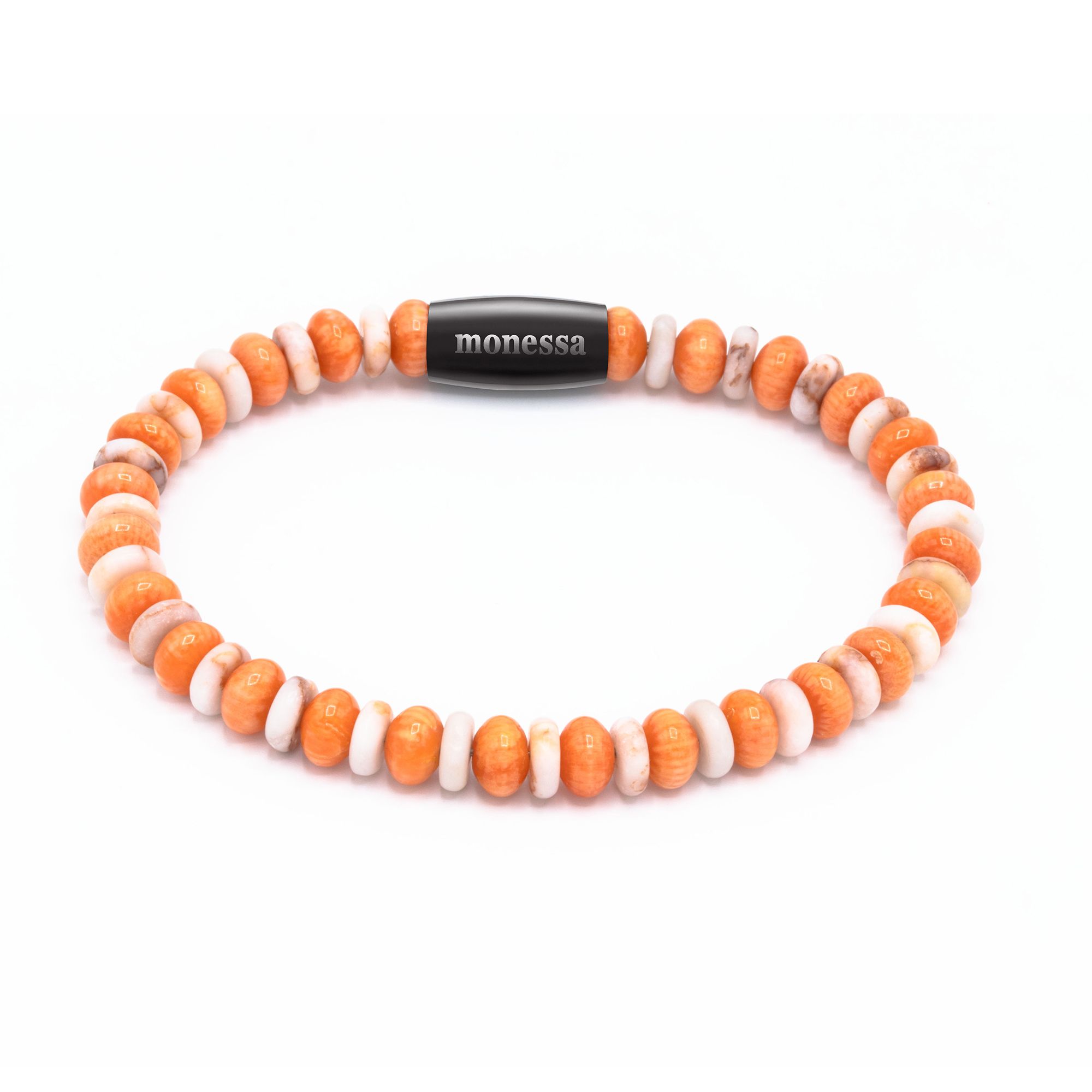 MONESSA Armband Edelsteine 2-farbig Edelstahl