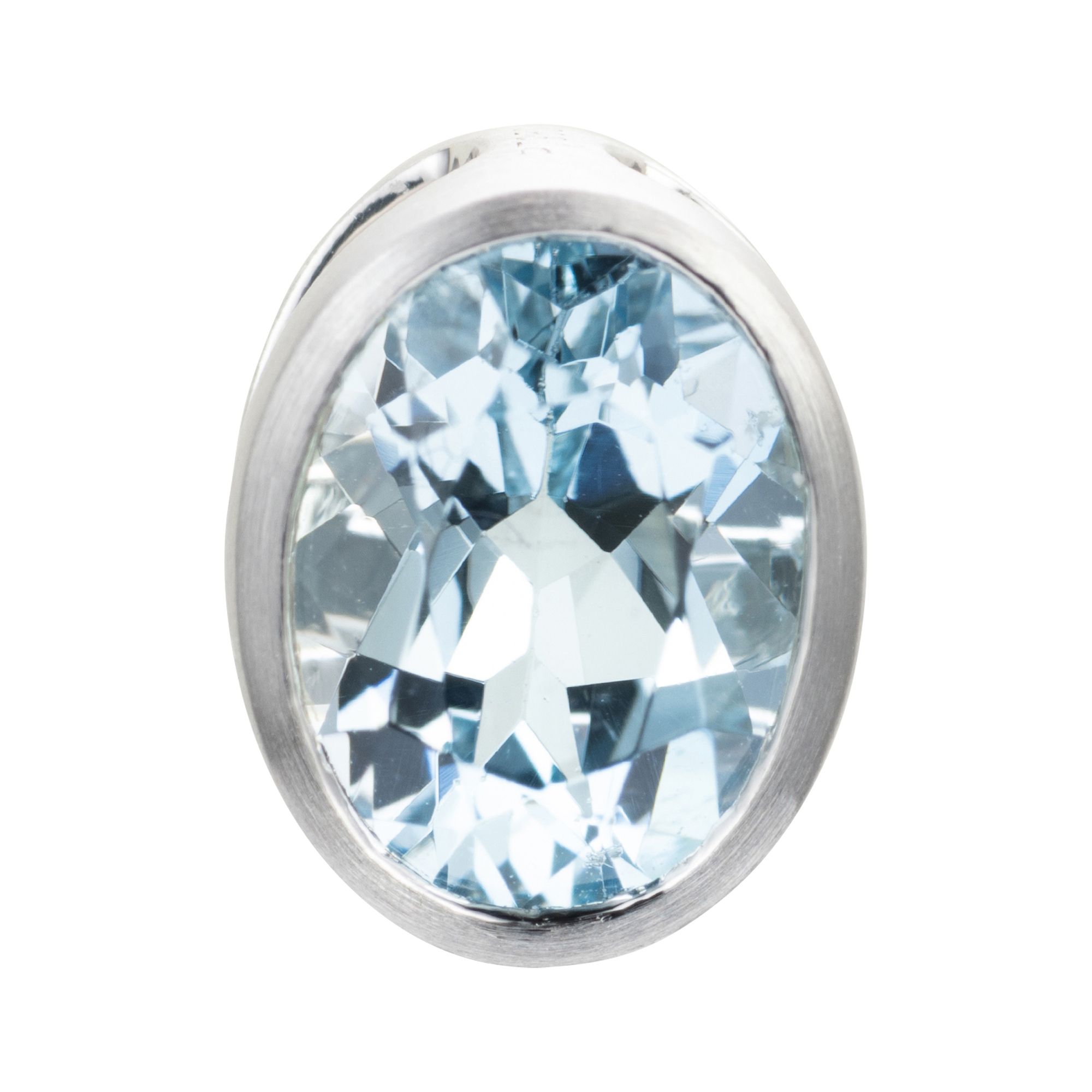 PLATINITY Anhänger Aquamarin ca. 1,12ct Ovalschliff Platin 950