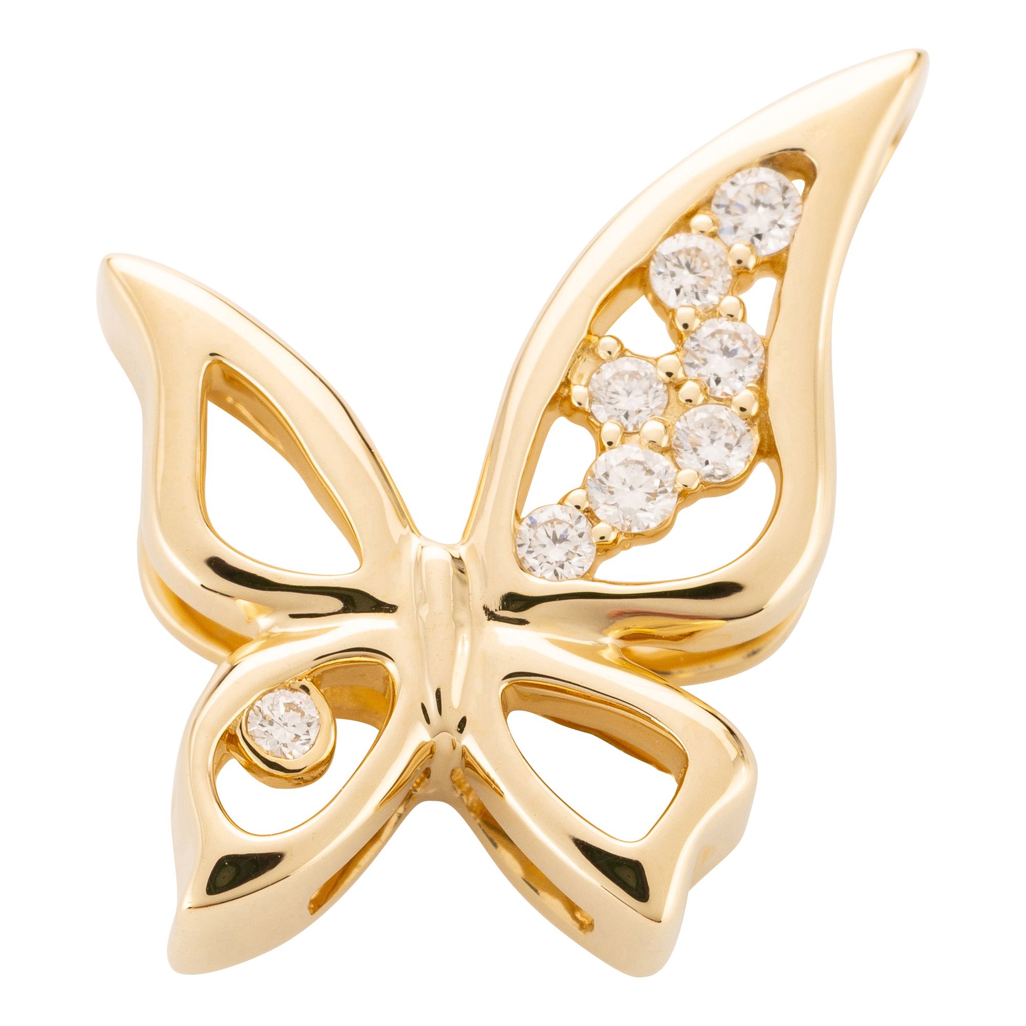 CANADIAN DIAMONDS Anhänger Schmetterling 8 Brill. ca. 0,07ct Gold 585