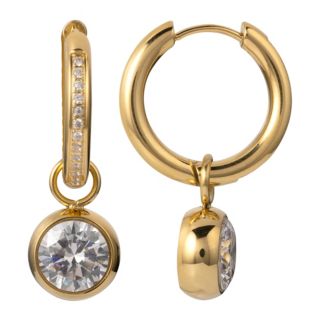 DIAMONIQUE® Creolen = 4,26ct Brillantschliff Edelstahl