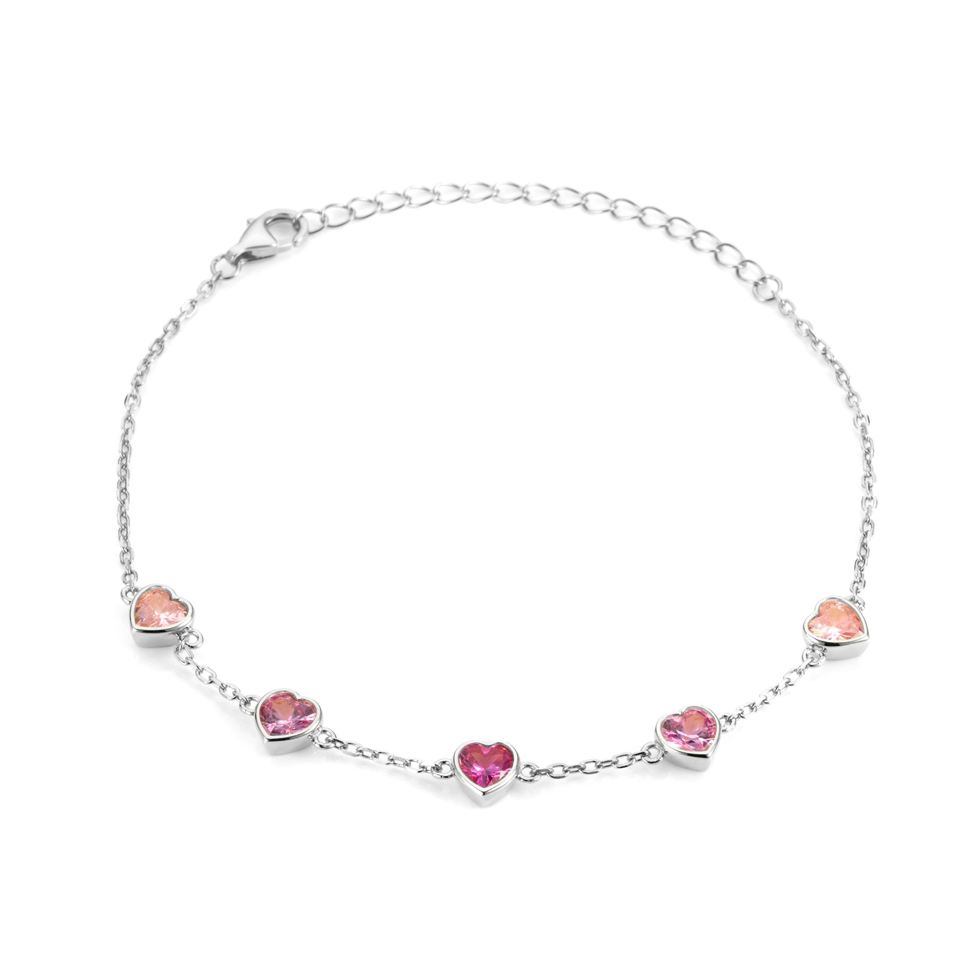DIAMONIQUE® Armband = 2,50ct Herzschliff Silber 925