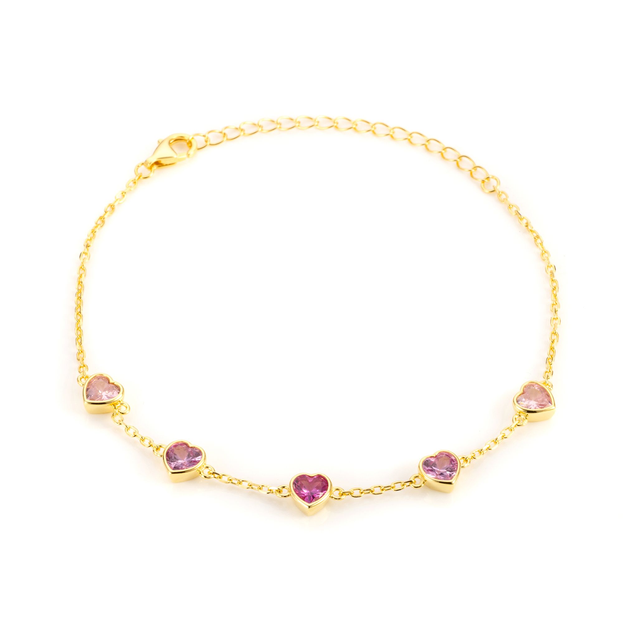 DIAMONIQUE® Armband = 2,50ct Herzschliff Silber 925