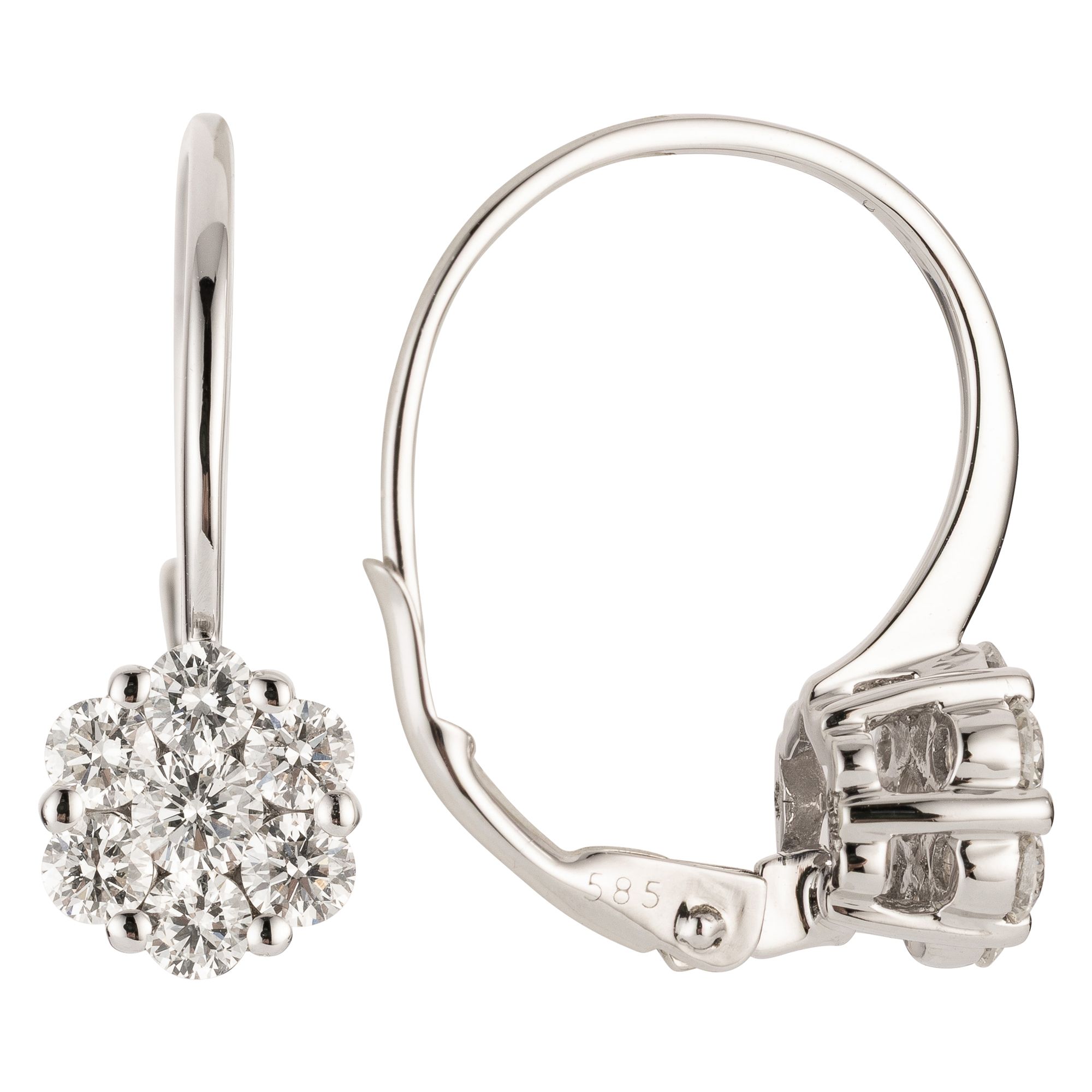 CANADIAN DIAMONDS Ohrboutons 14 Brillanten zus. ca. 0,70ct Gold 585