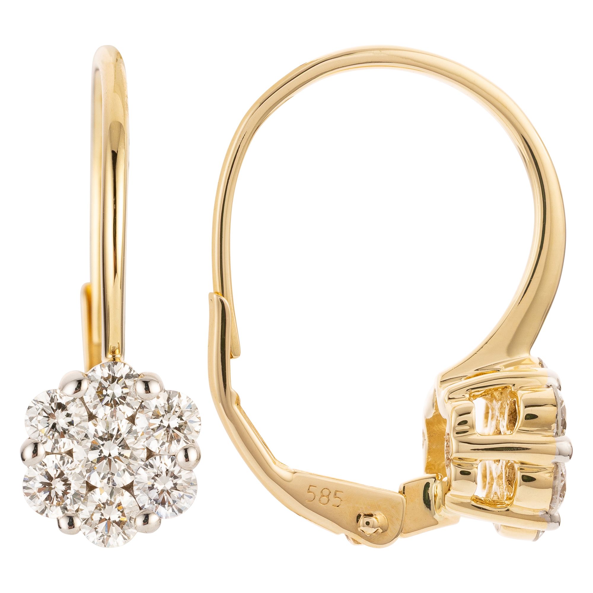 CANADIAN DIAMONDS Ohrboutons 14 Brillanten zus. ca. 0,70ct Gold 585