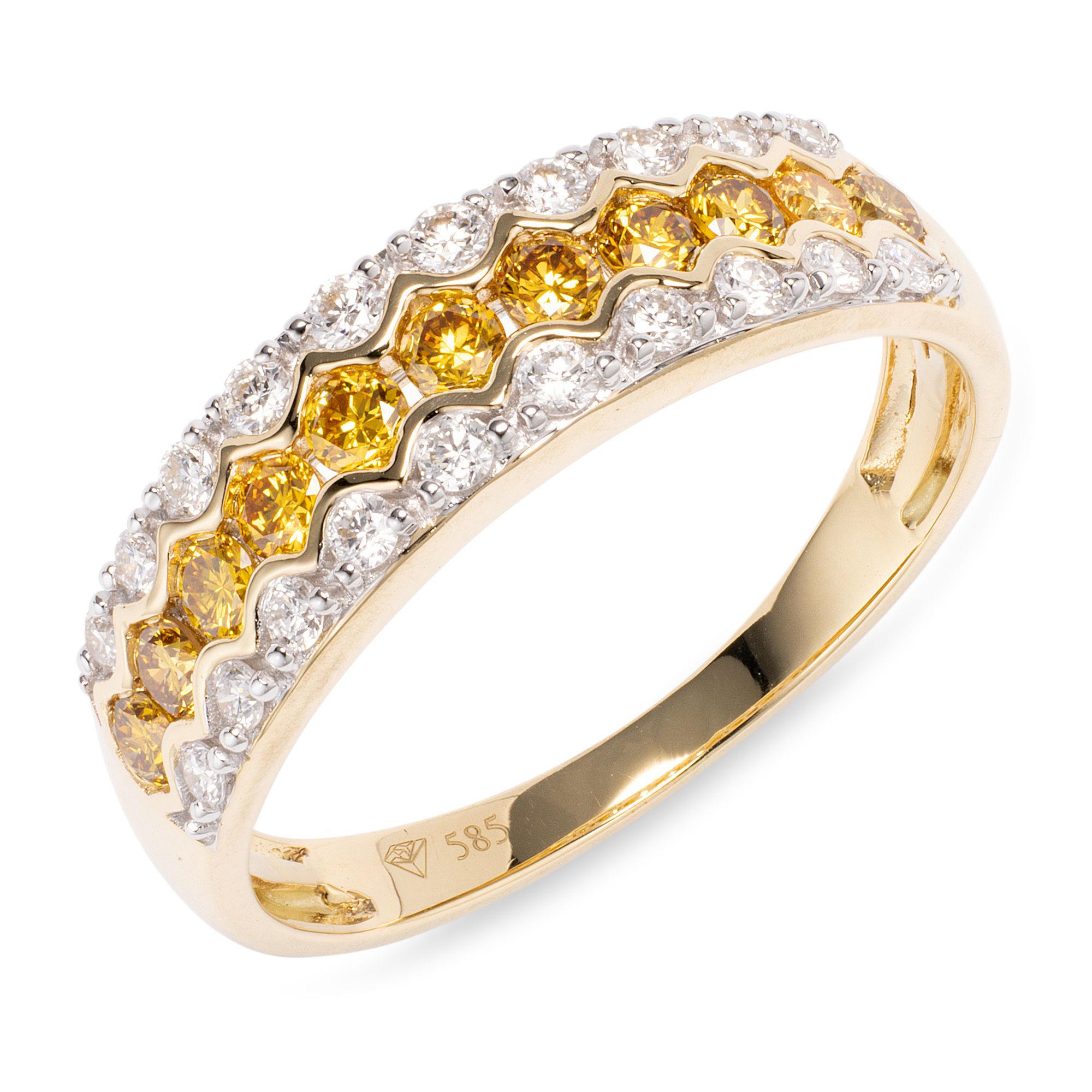 DIAMOUR Ring 31 Brillanten zus. ca. 0,75ct Gold 585