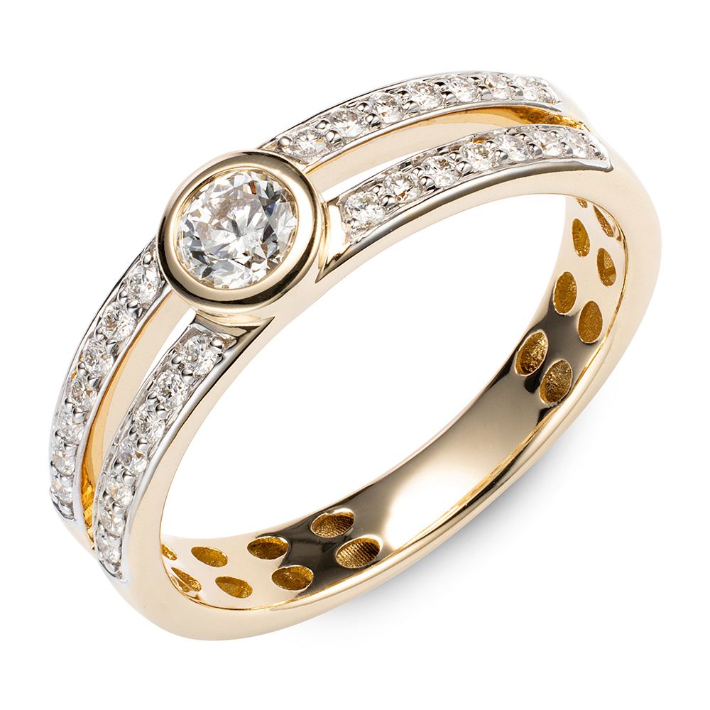 DIAMOUR Ring 29 Brillanten zus. ca. 0,50ct Gold 585