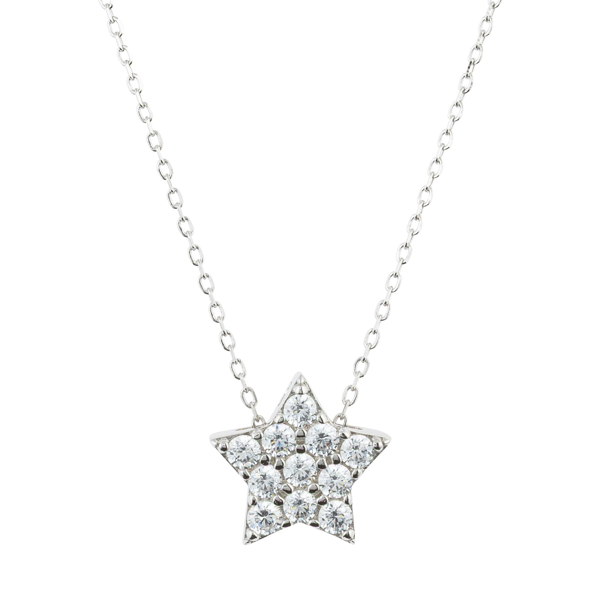 DIAMONIQUE® Sternanhänger mit Kette = 0,44ct Silber 925