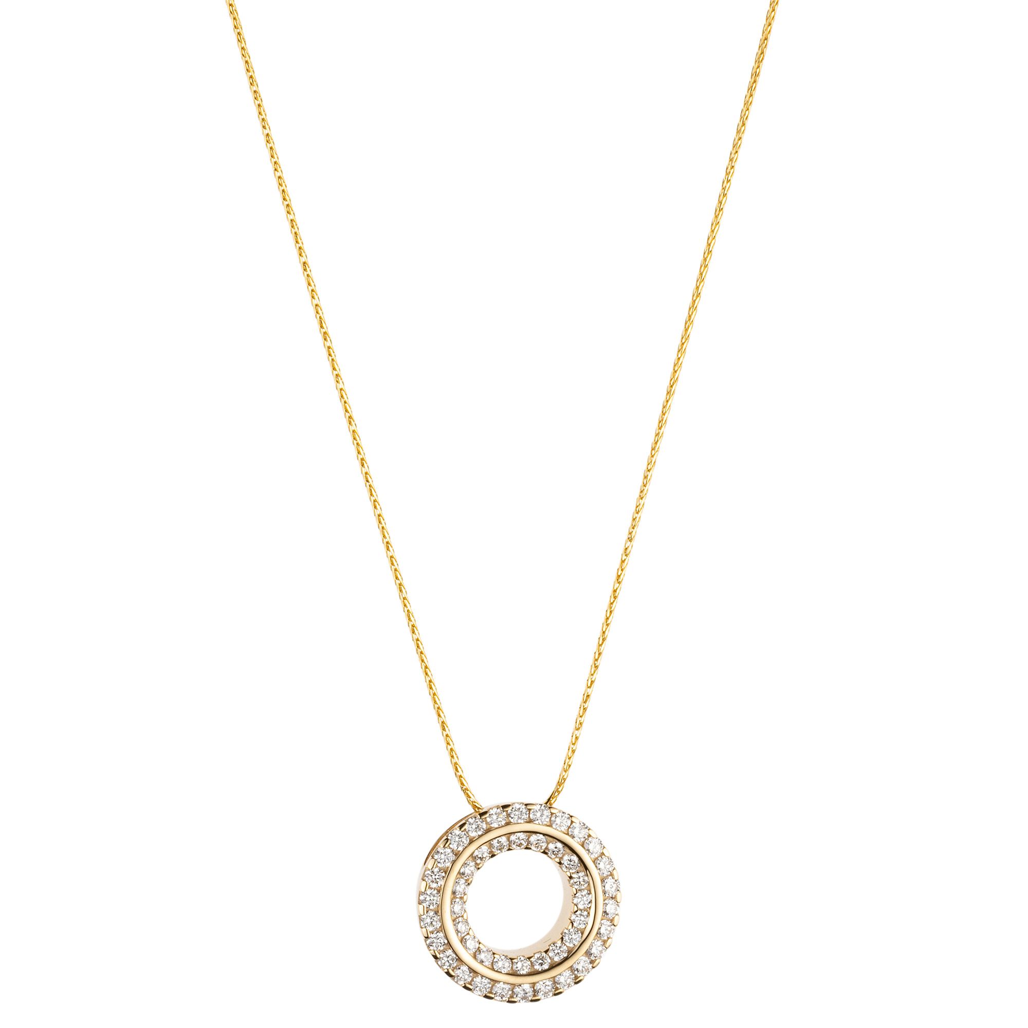 DIAMOUR Anhänger mit Kette 46 Brillanten 0,50ct feines Weiß/Lupenrein Gold 585