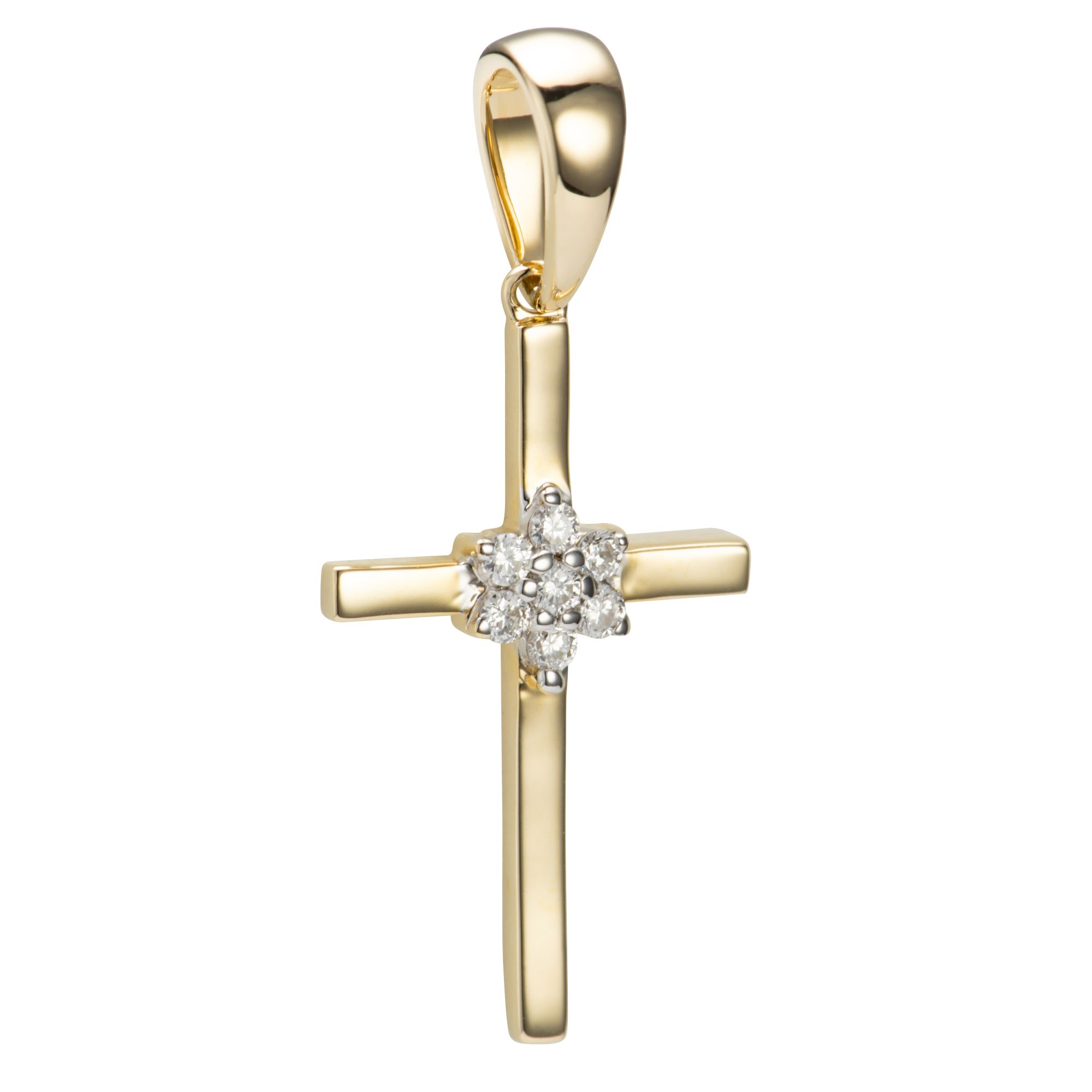 CANADIAN DIAMONDS Kreuz-Anhänger 7 Brillanten zus. ca. 0,07ct Gold 585