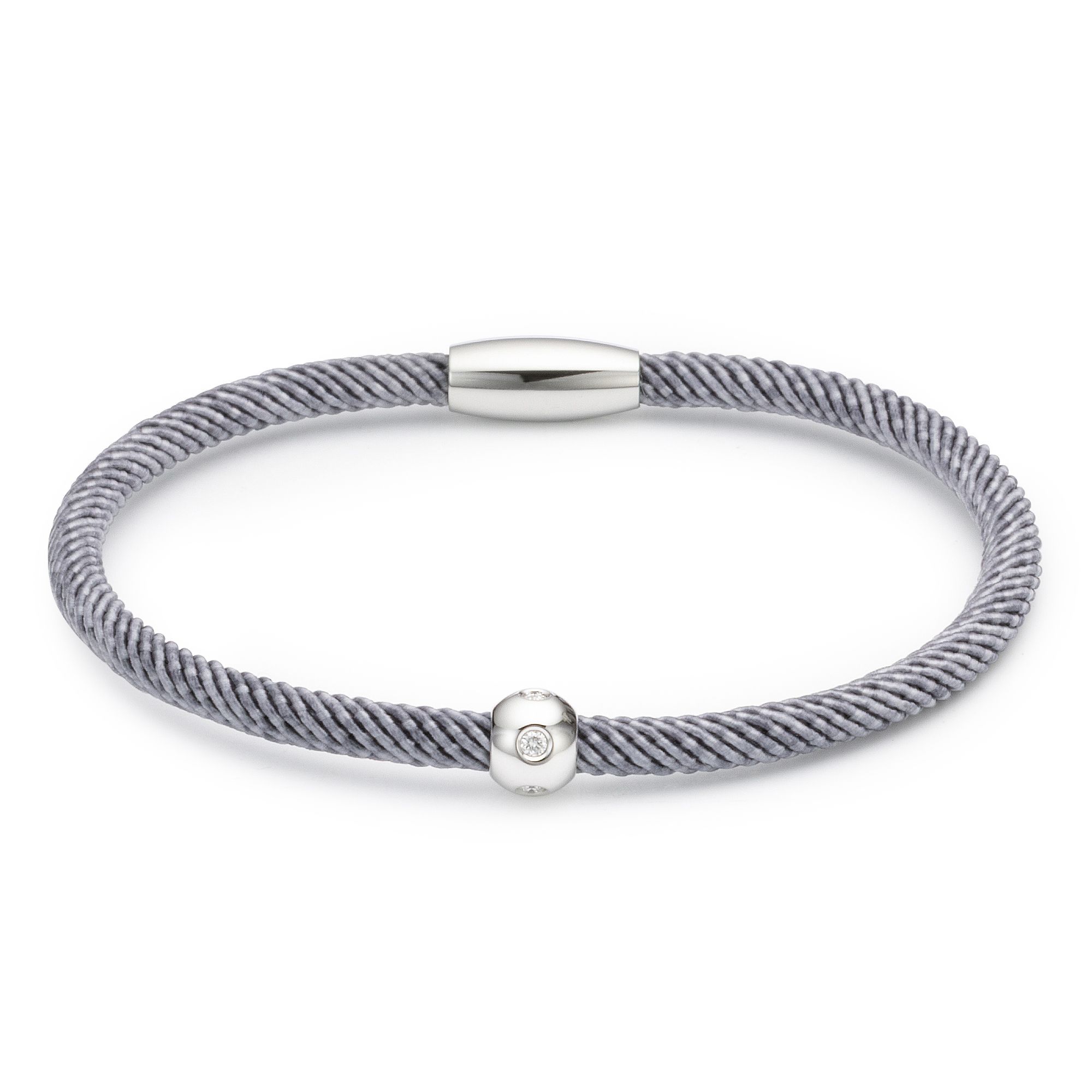 DIAMOUR Kugel-Anhänger 5 Brillanten 0,10ct mit Nylonarmband Gold 375