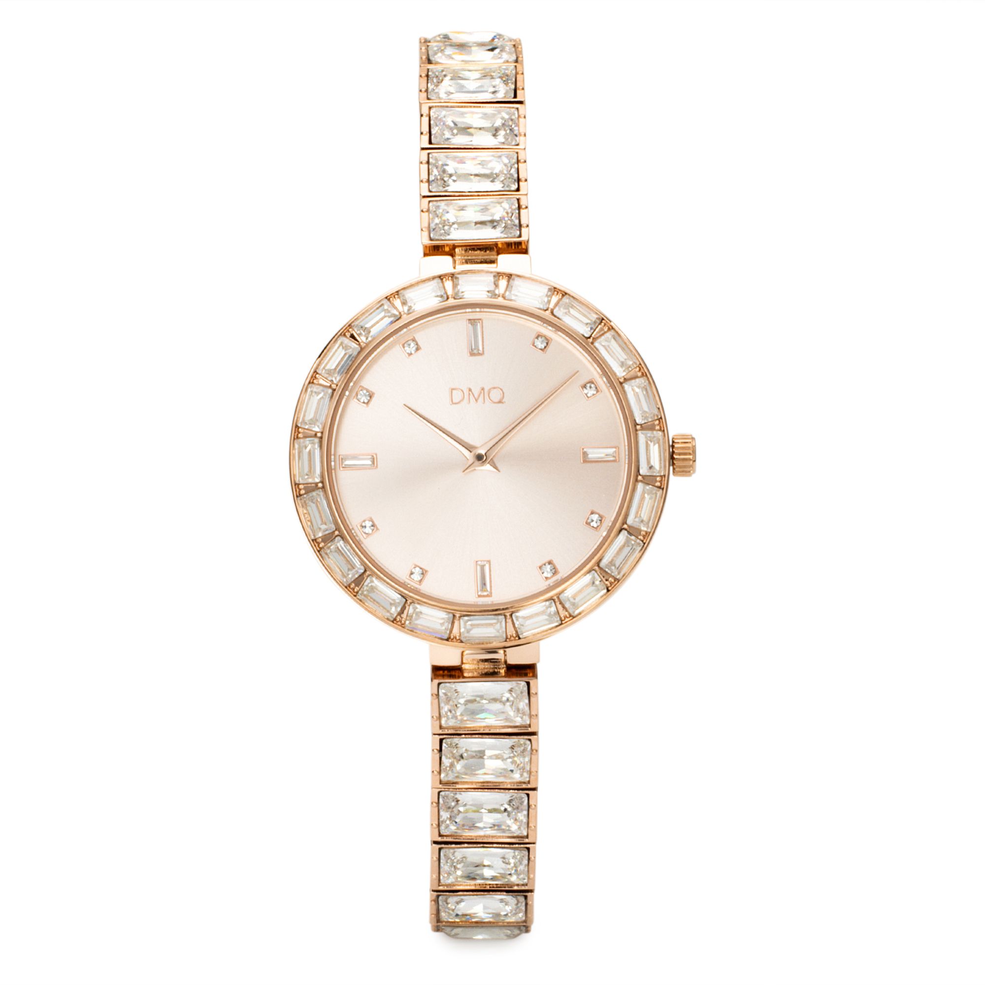 DIAMONIQUE® Damenuhr Quarzwerk = 17,36ct Metallband