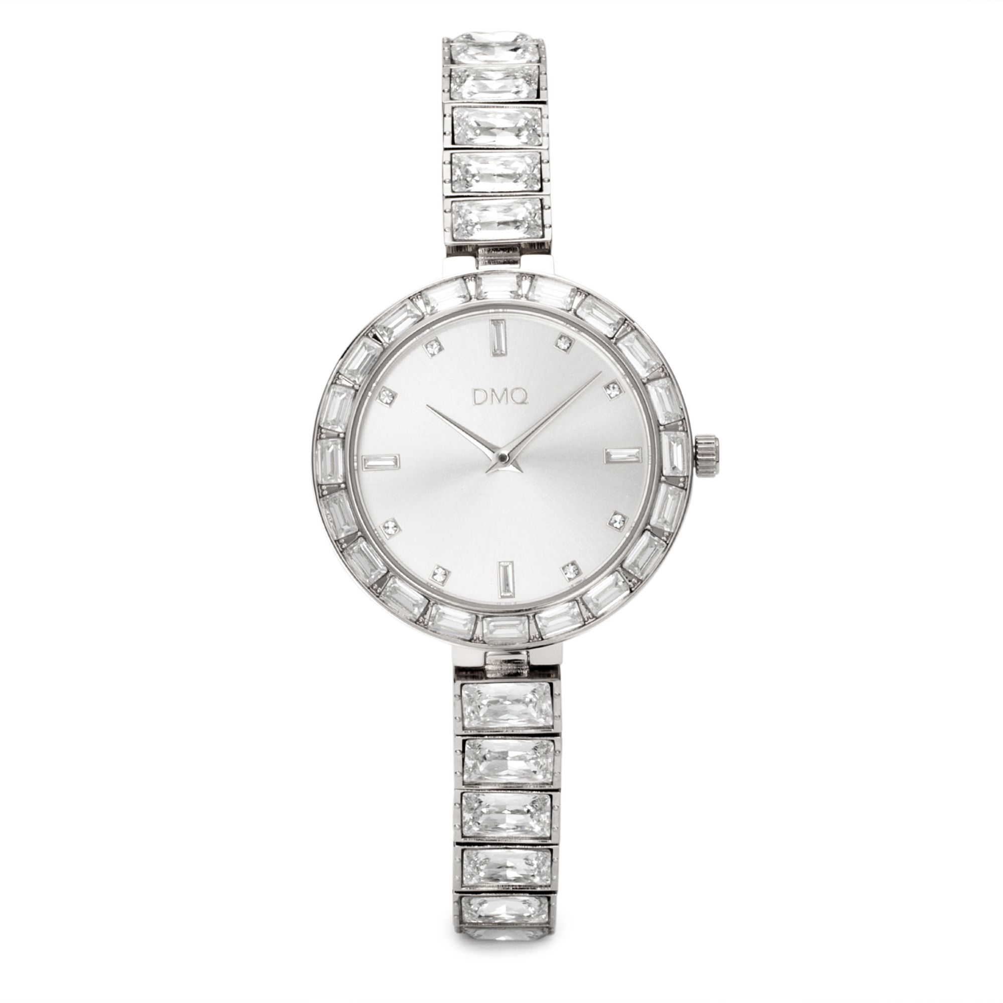 DIAMONIQUE® Damenuhr Quarzwerk = 17,36ct Metallband