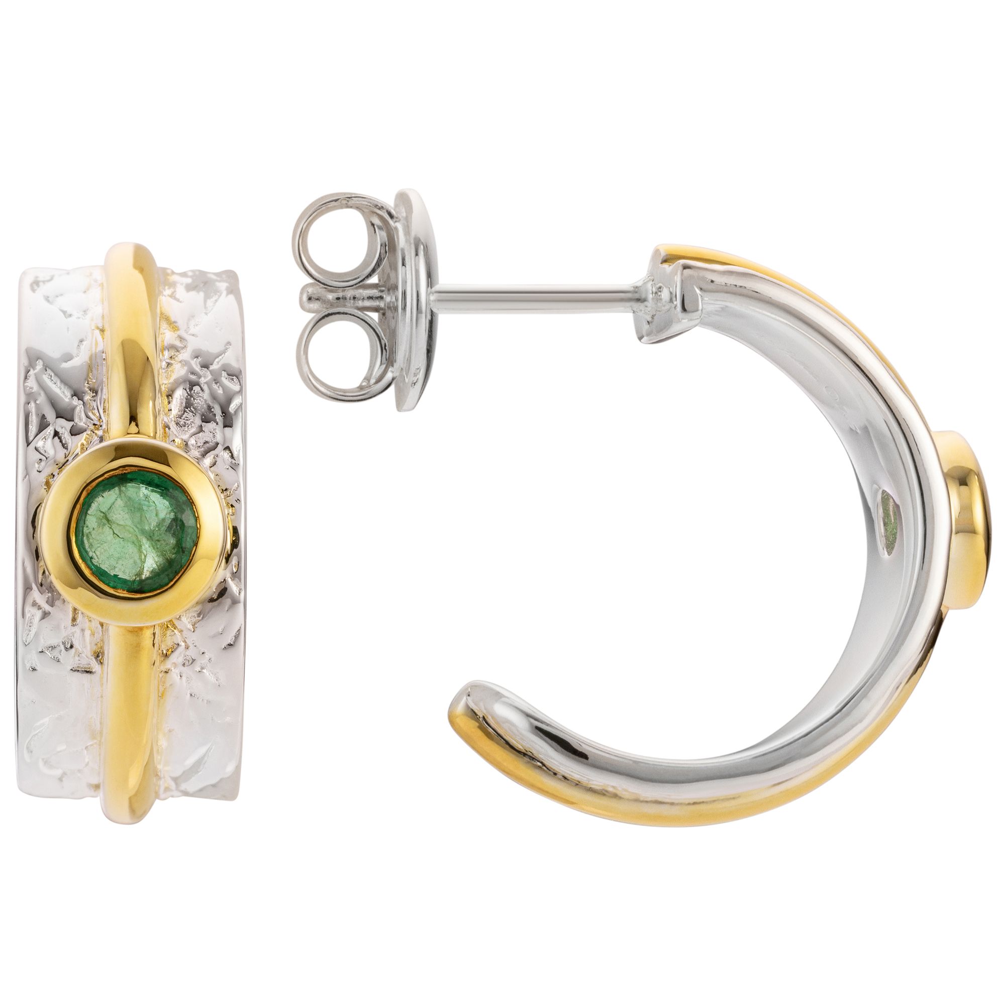 THOMAS & SOHN Sambia Smaragd ca.0,50ct Creolen Silber Palladio