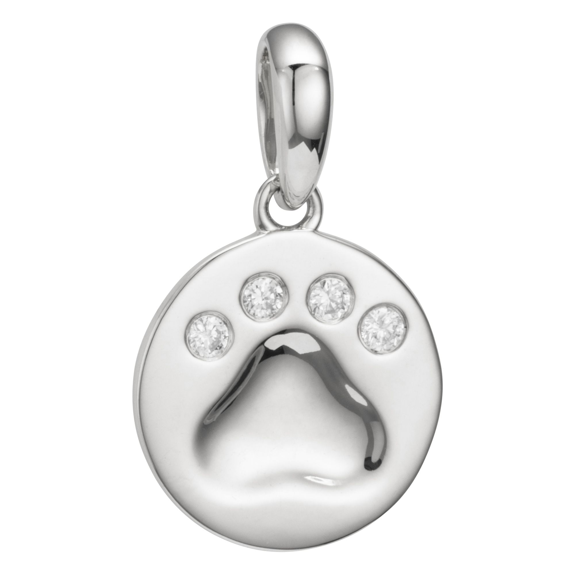 GOLDSCHMUCK FÜR MICH Pfoten-Anhänger 4 Brillanten zus. ca. 0,05ct Gold 375