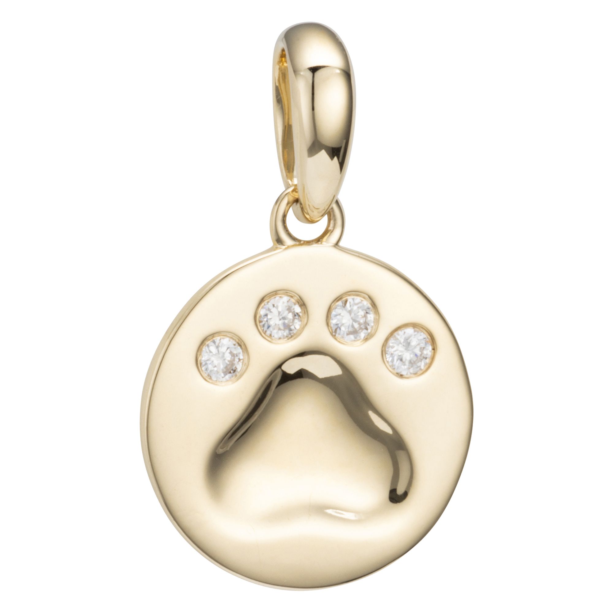 GOLDSCHMUCK FÜR MICH Pfoten-Anhänger 4 Brillanten zus. ca. 0,05ct Gold 375