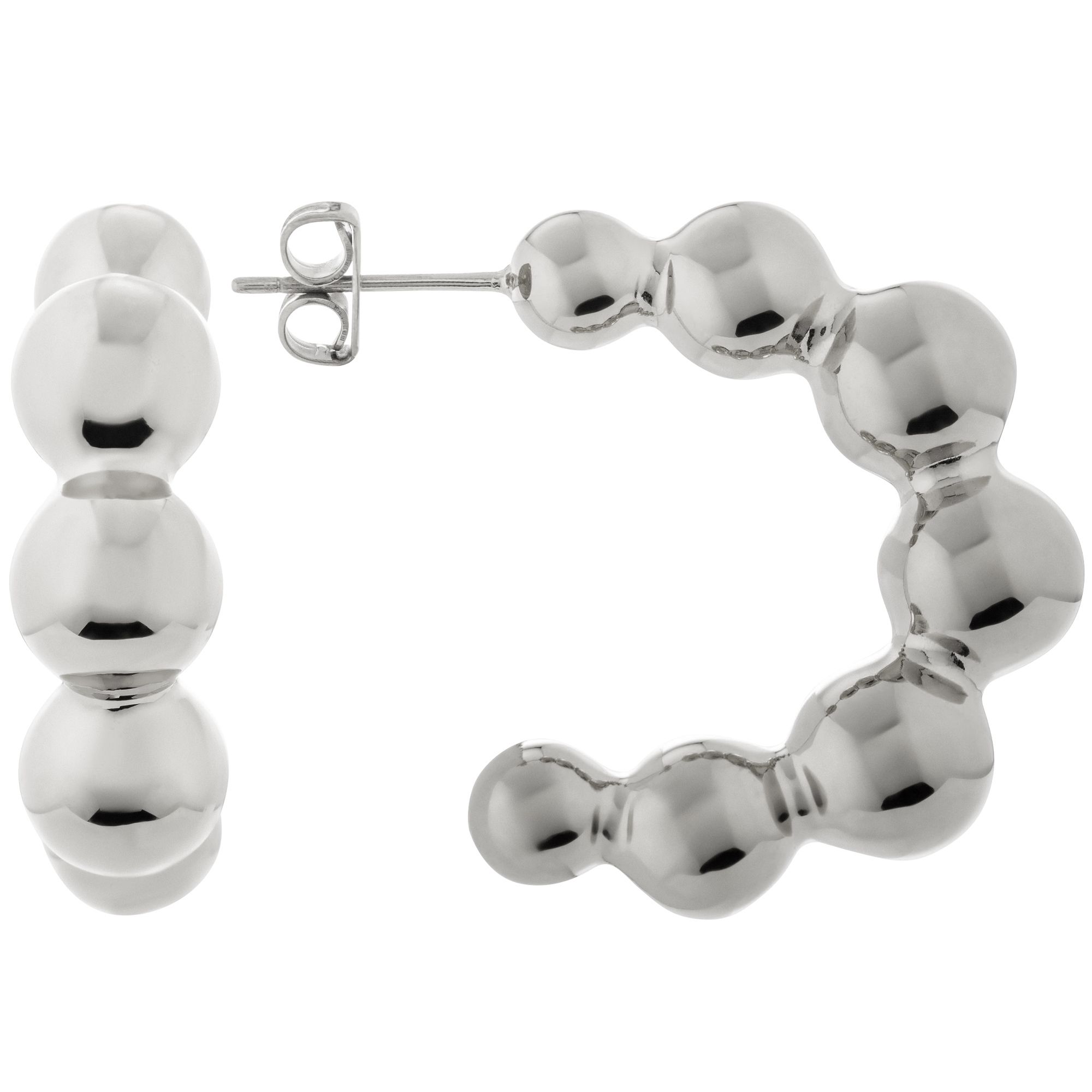 STEFFEN SCHRAUT Creolen Kugeln poliert Edelstahl