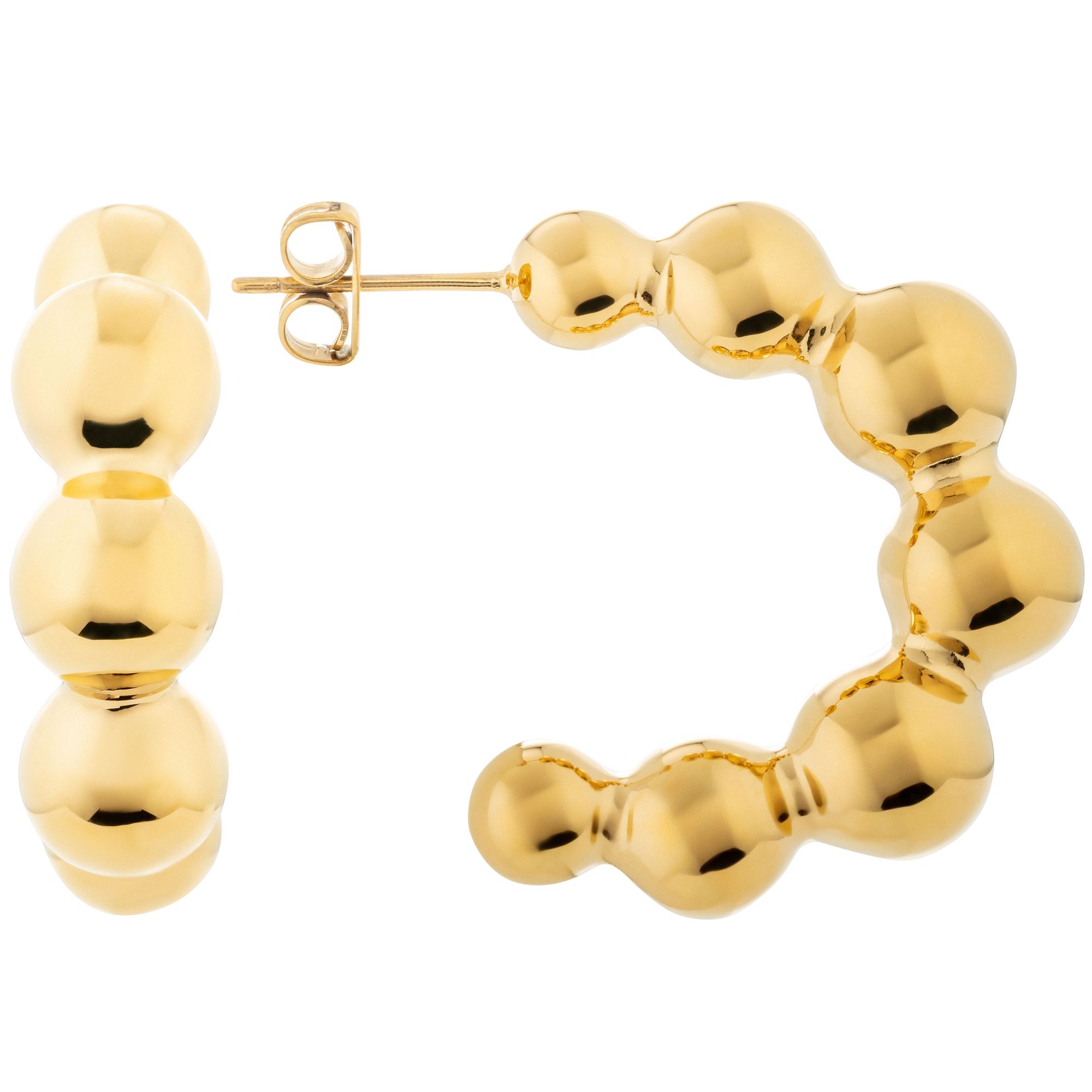 STEFFEN SCHRAUT Creolen Kugeln poliert Edelstahl