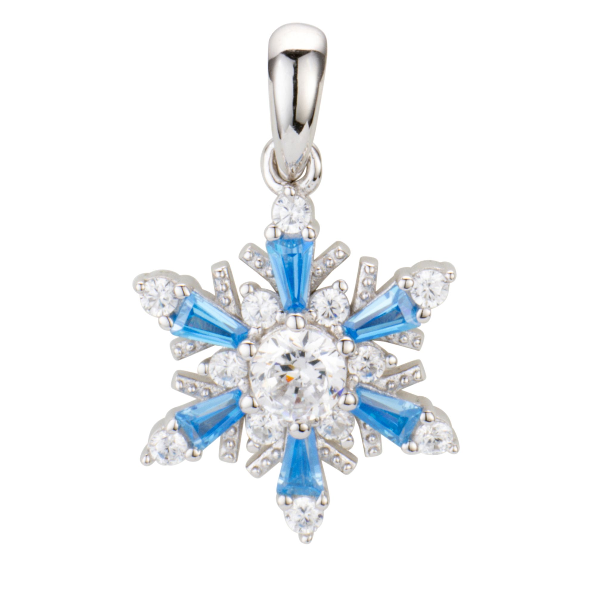 DIAMONIQUE® Schneeflockenanhänger = 0,54ct Schliffmix Silber rhodiniert